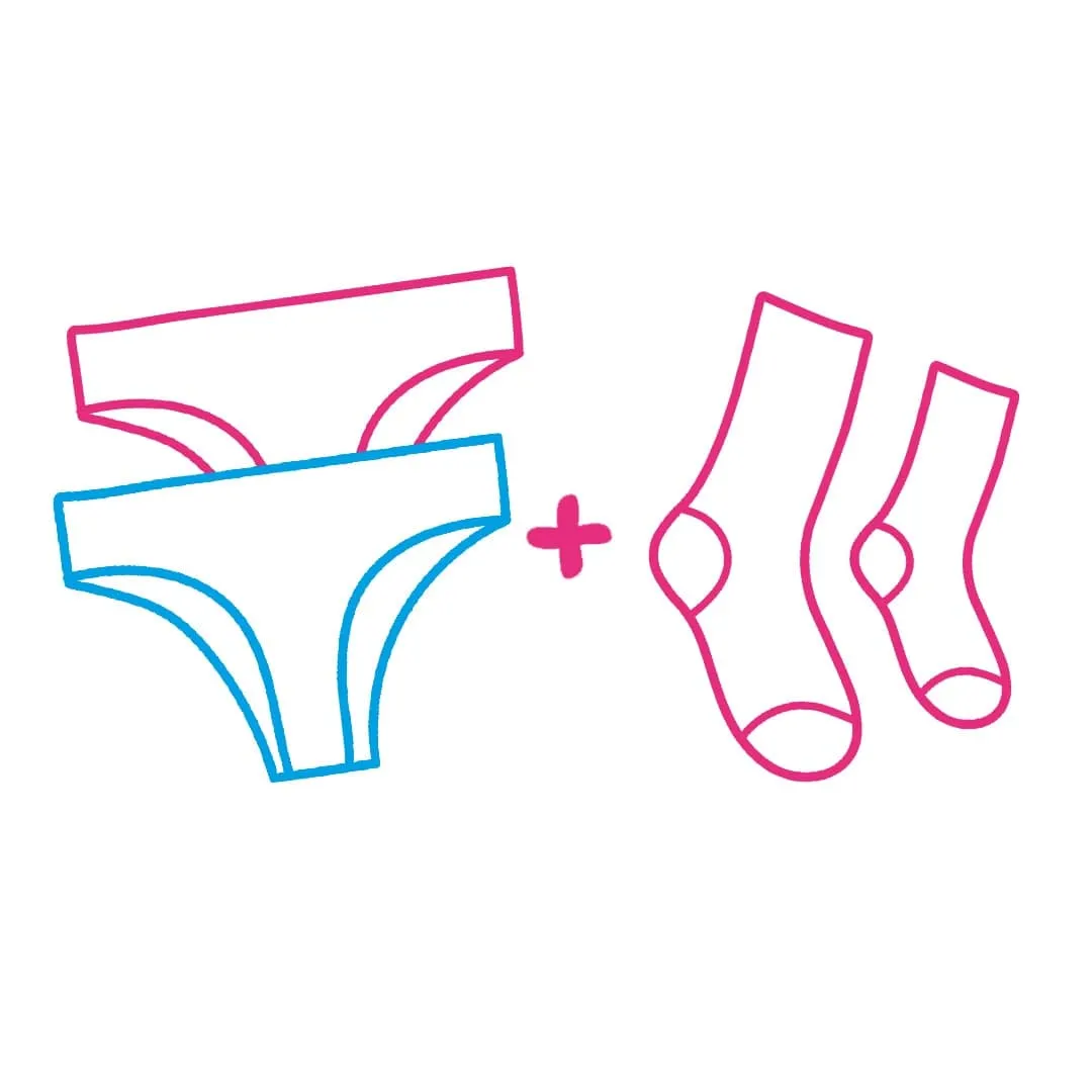 12 Month Pre-Paid: Ladies Full Seamless Underwear & Free Socks - Monthly Subscription [G2]