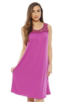 Medium Just Love Bright Purple Nightgown for Women - 1541B-Purple-M, Comfortable Sleep Dress Sleepwear