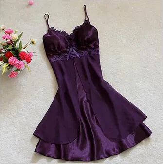 1Pc Women's Lace Lingerie Nightgown Babydoll Sleepwear with Strap