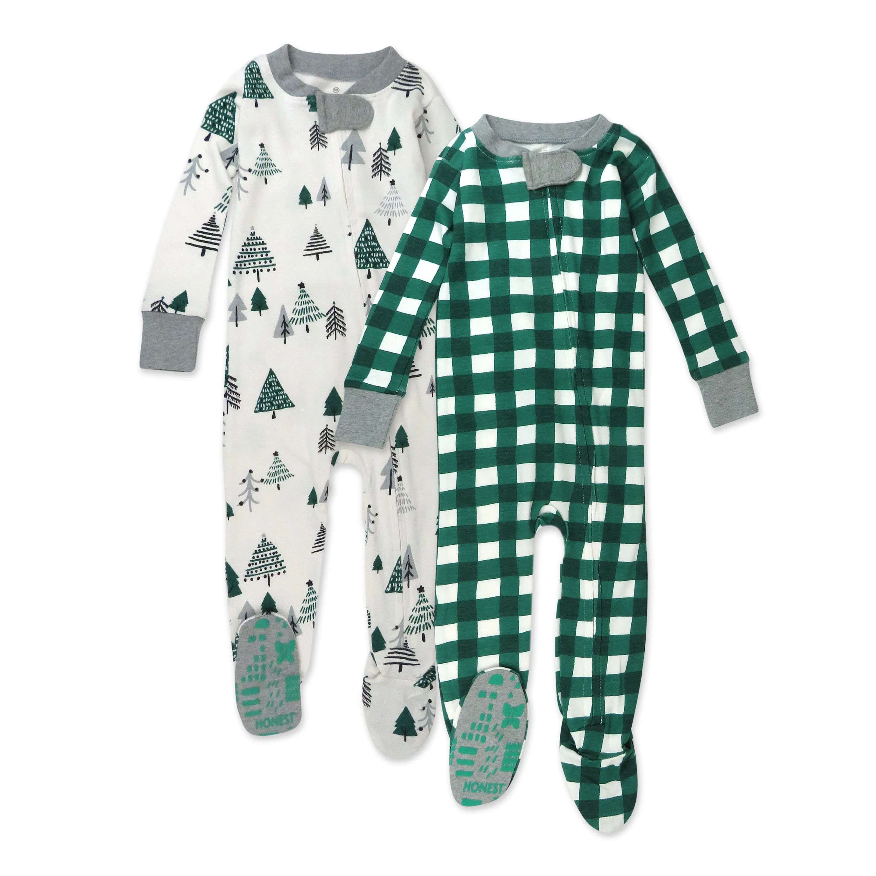 2-Pack Organic Cotton Holiday Snug-Fit Footed Pajamas