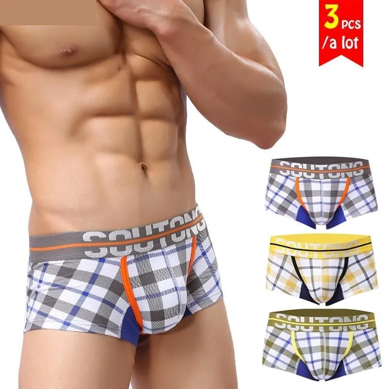 3 Pieces' and 'Lot of Men's Shorts Boxers Cotton Spandex Plaid Underwear