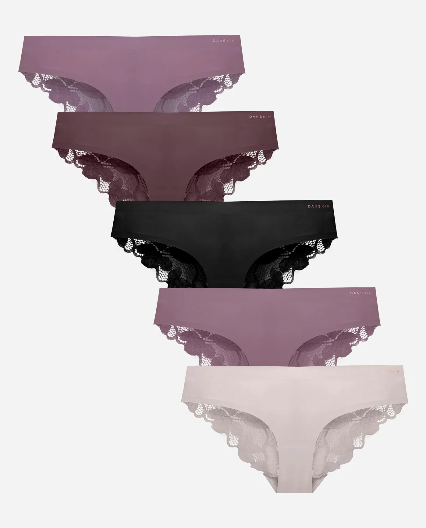 5-Pack Bonded Microfiber Hipster Underwear With Lace Back