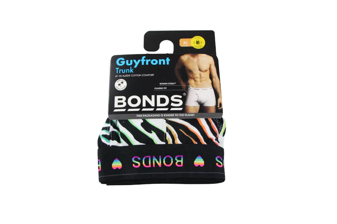 5 x Bonds Mens Guyfront Pride Trunk Underwear Undies Black Multi