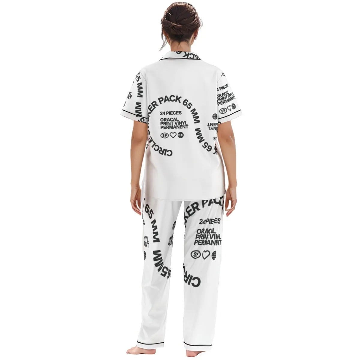 65mm Print All-over print Women'S Trousers Pajamas 2pc Set