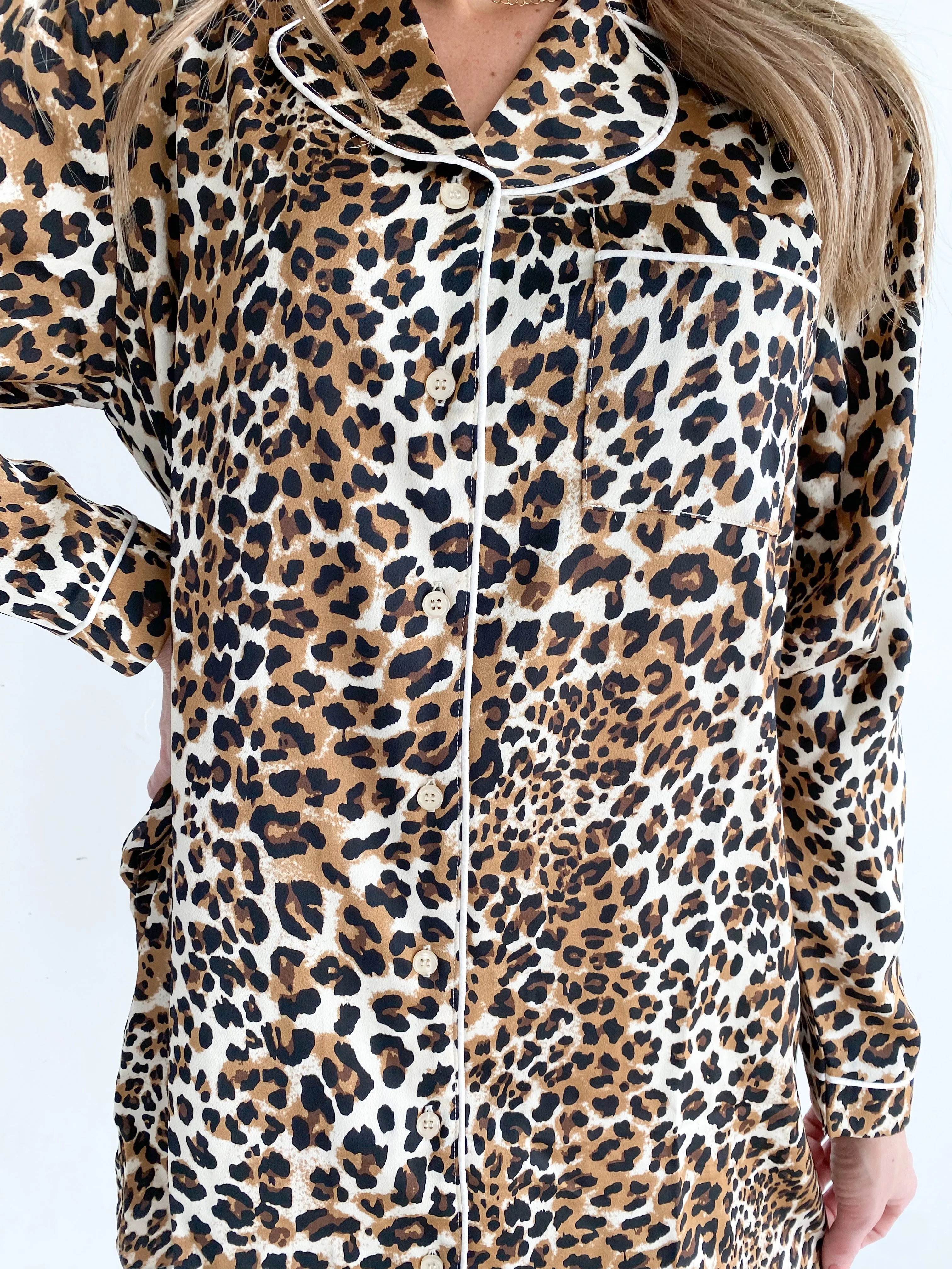 All That Sass Cheetah Button Nightgown