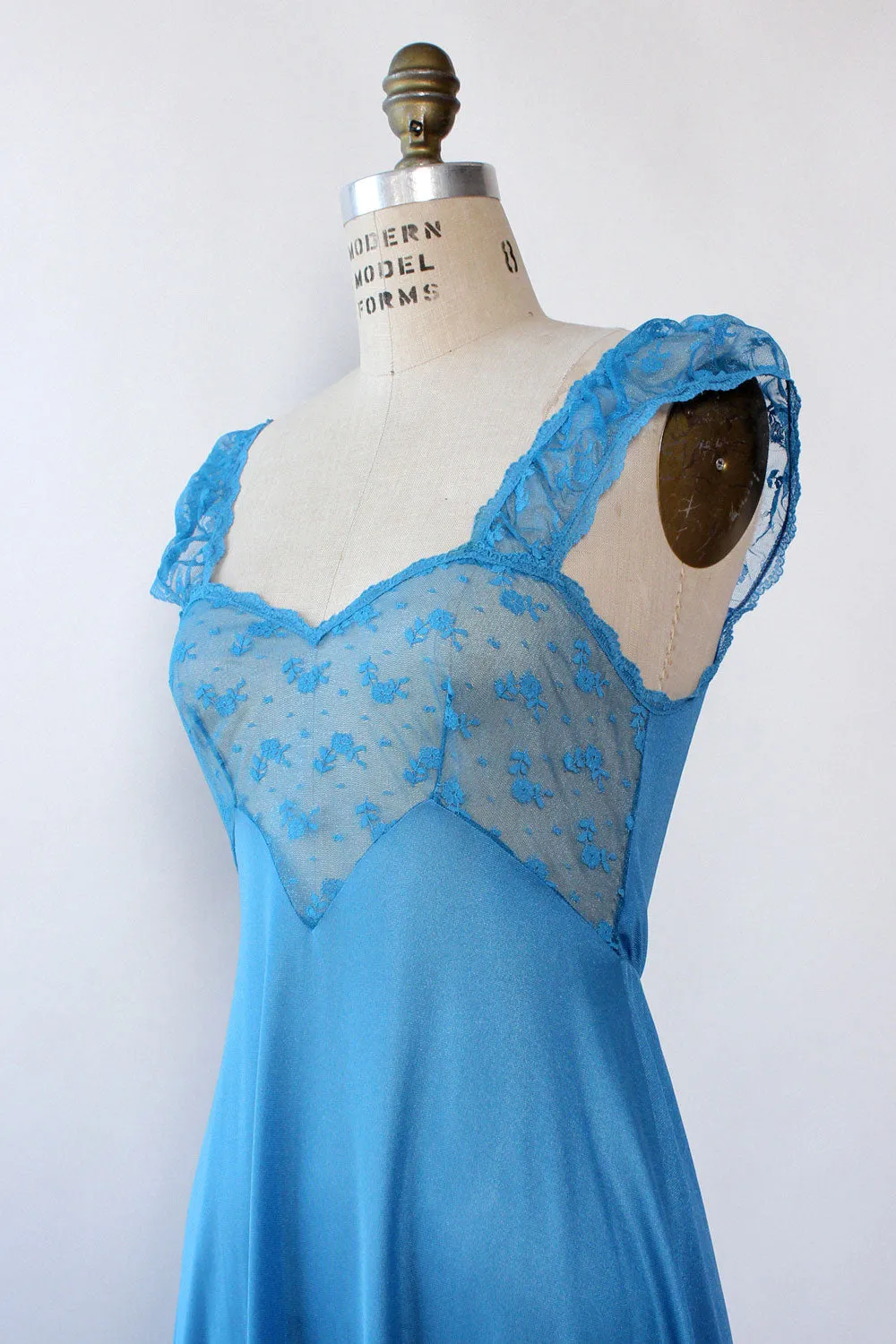 Aqua Lace Flared Nightgown S/M