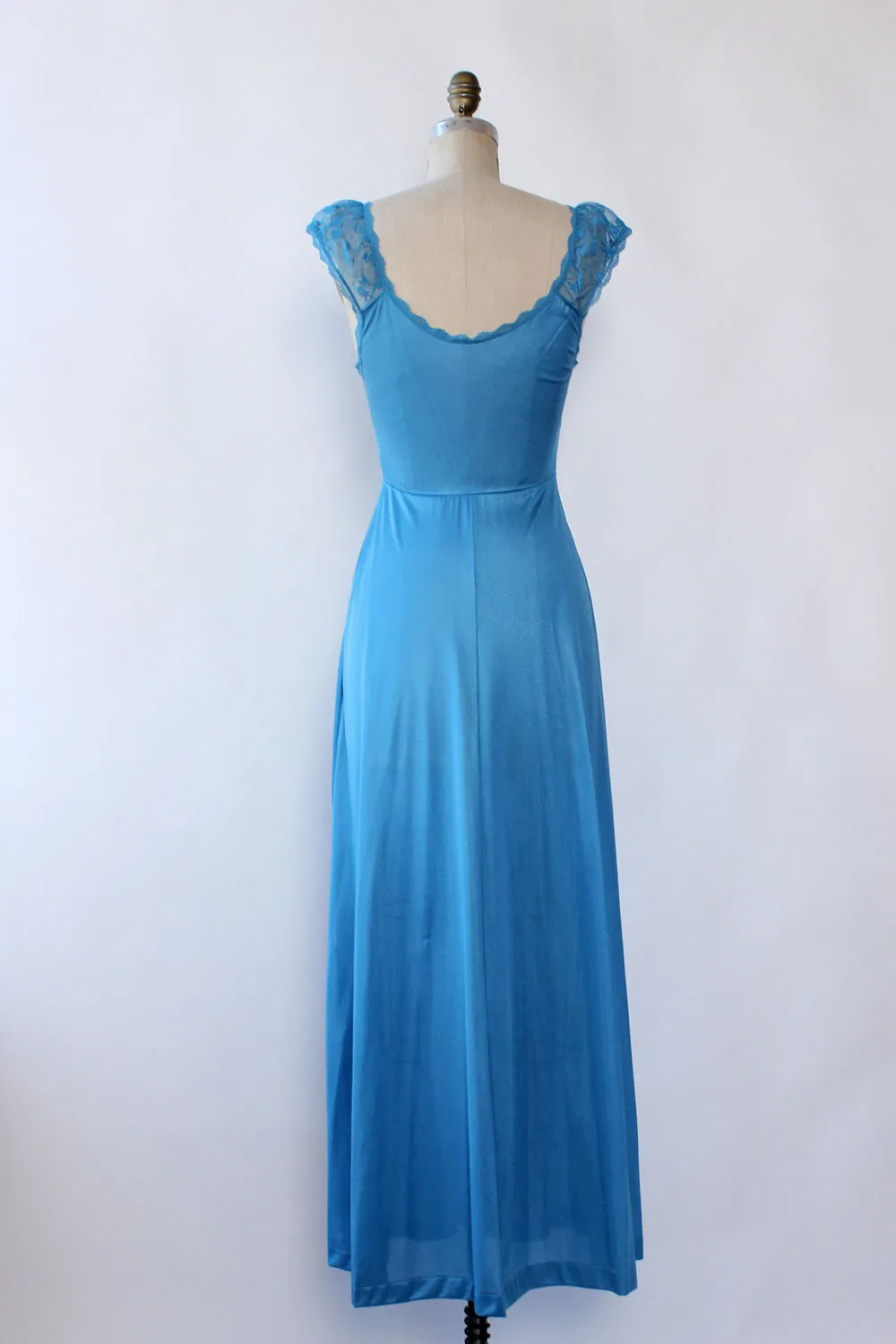 Aqua Lace Flared Nightgown S/M