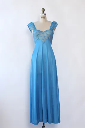 Aqua Lace Flared Nightgown S/M