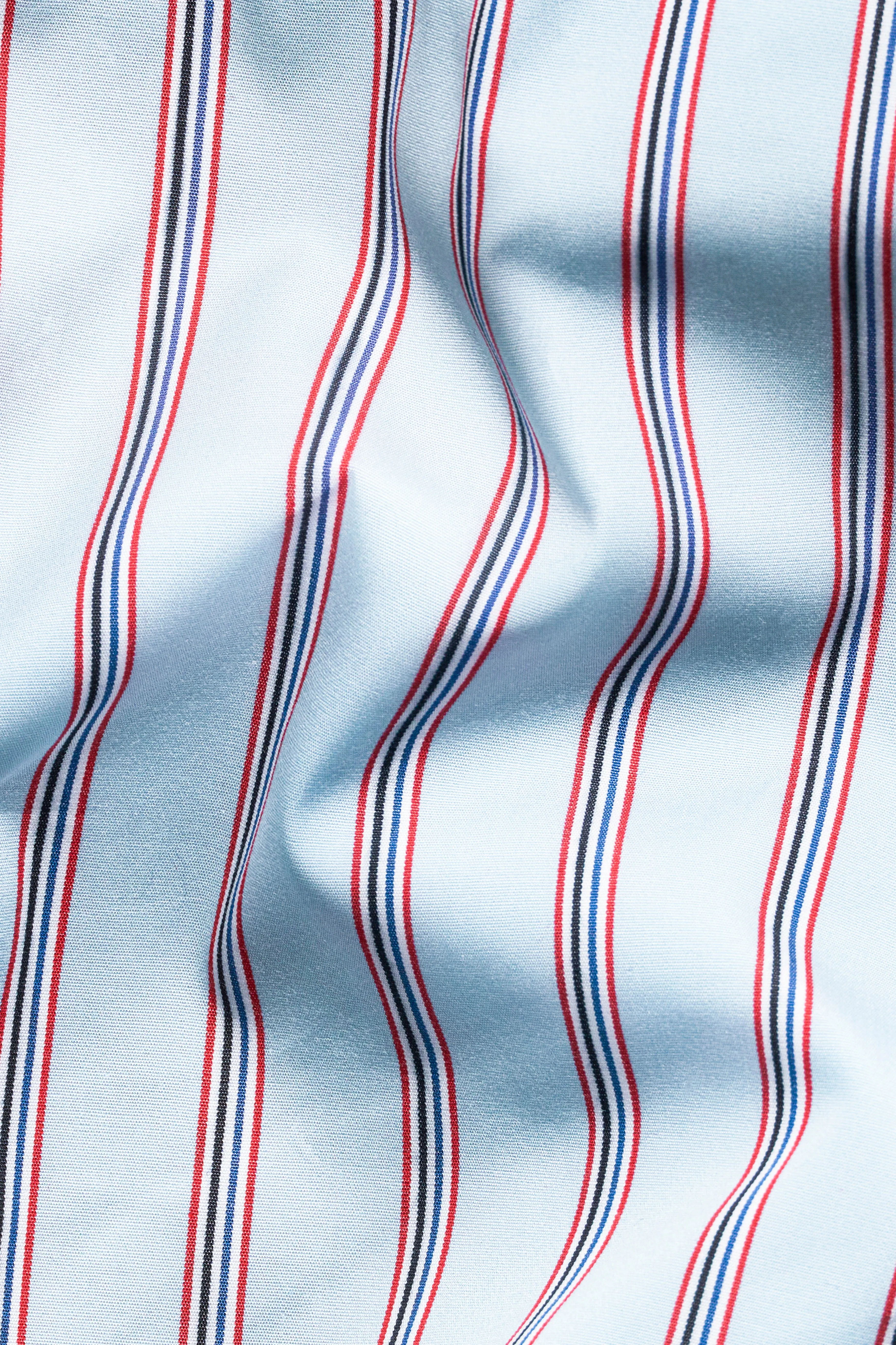 Arctic Blue With Cardinal Red And Cobalt Striped Premium Cotton Boxer