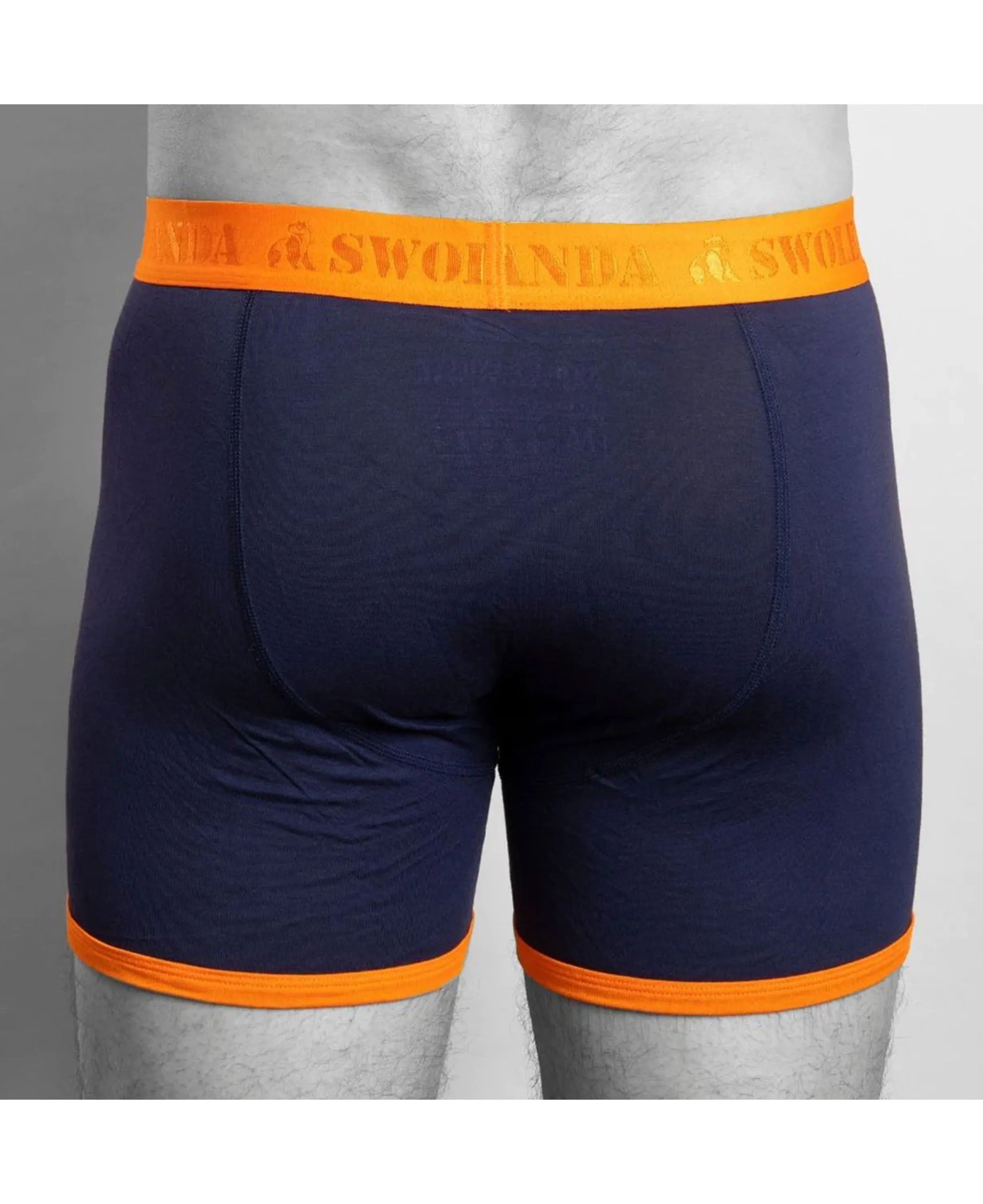 Bamboo Boxers - Navy/Orange Band