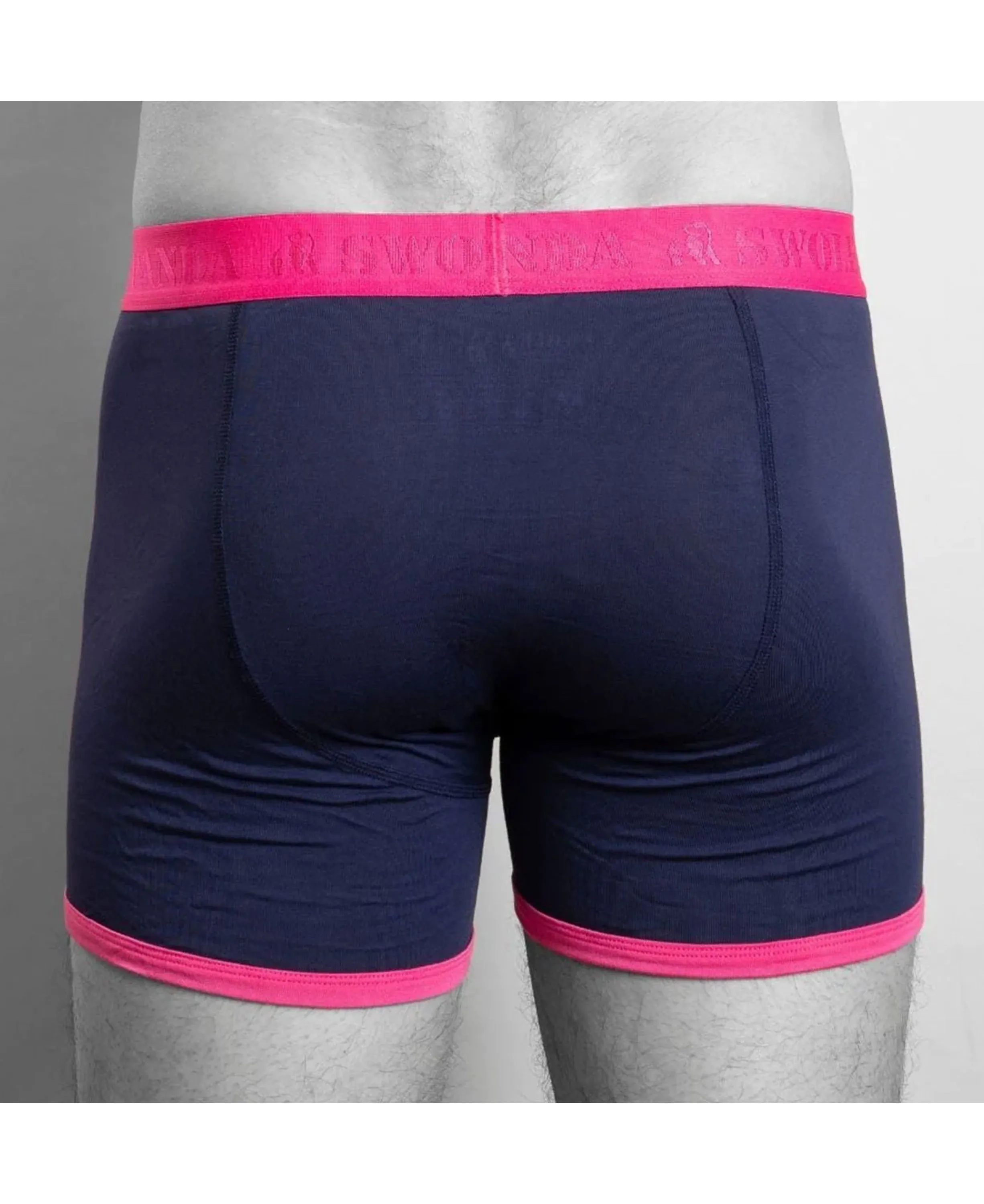 Bamboo Boxers - Navy/Pink Band