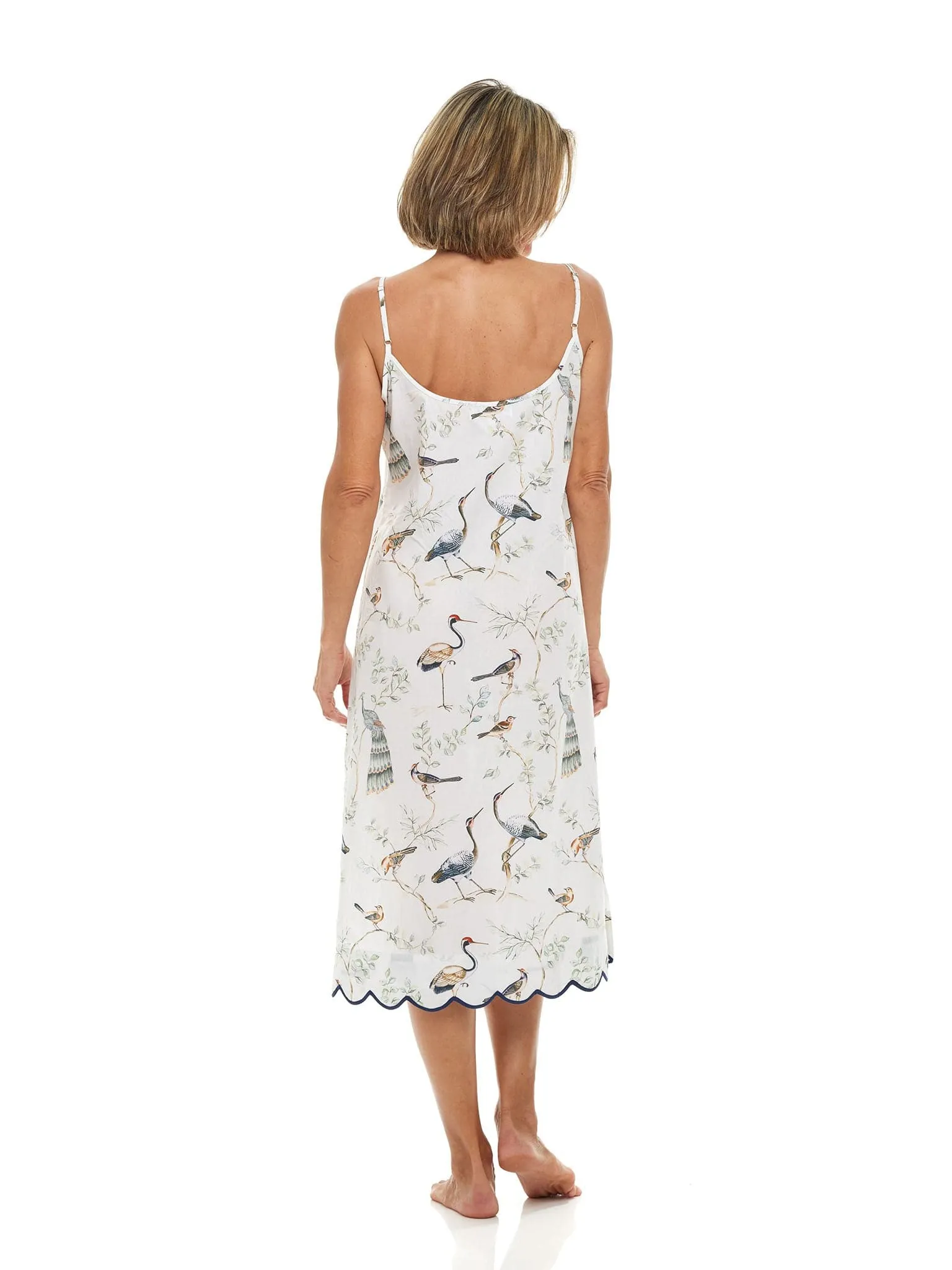 Birds of a Feather Print Slip Nightgown