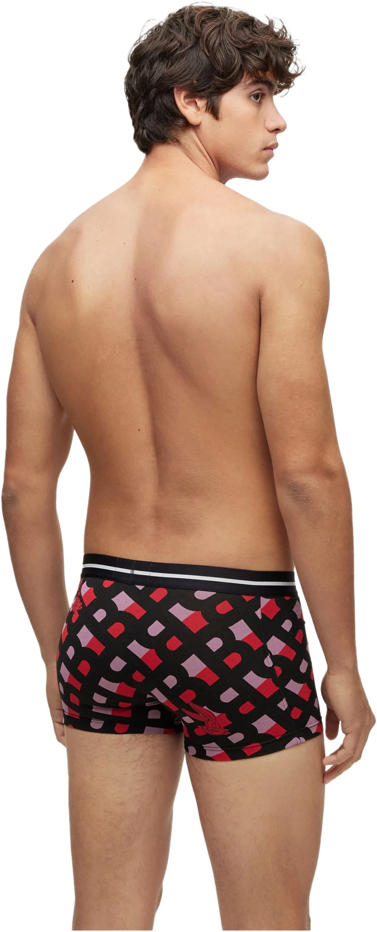 Boss Trunk 3 Pair Boxers In Red Black