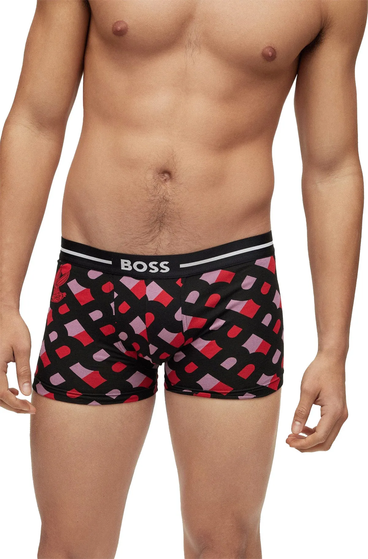 Boss Trunk 3 Pair Boxers In Red Black