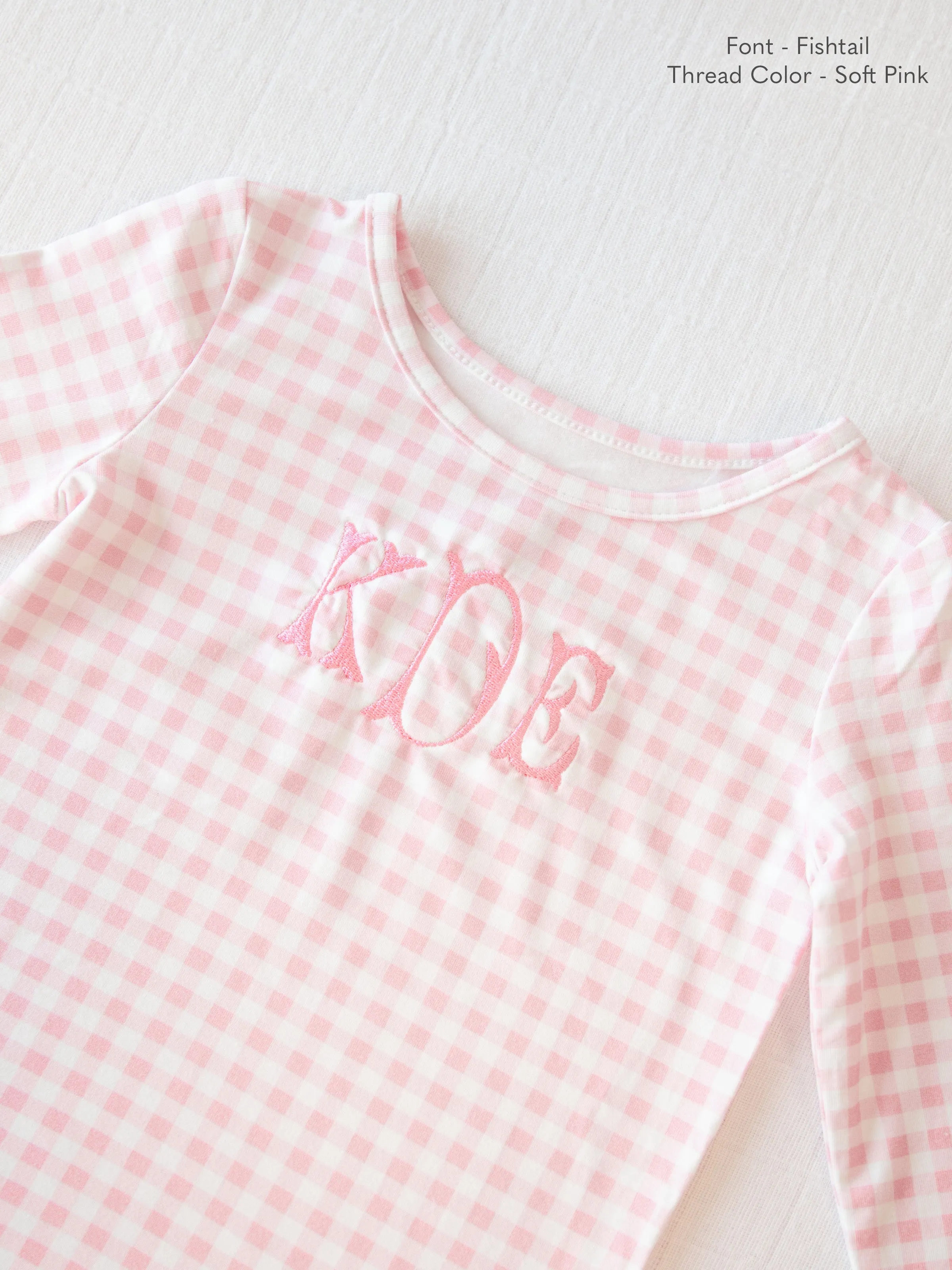 Cloud Fitted Ruffled Pajamas - Flamingo Check