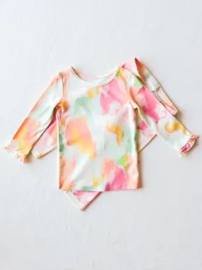 Cloud Fitted Ruffled Pajamas - Popsicle Splash