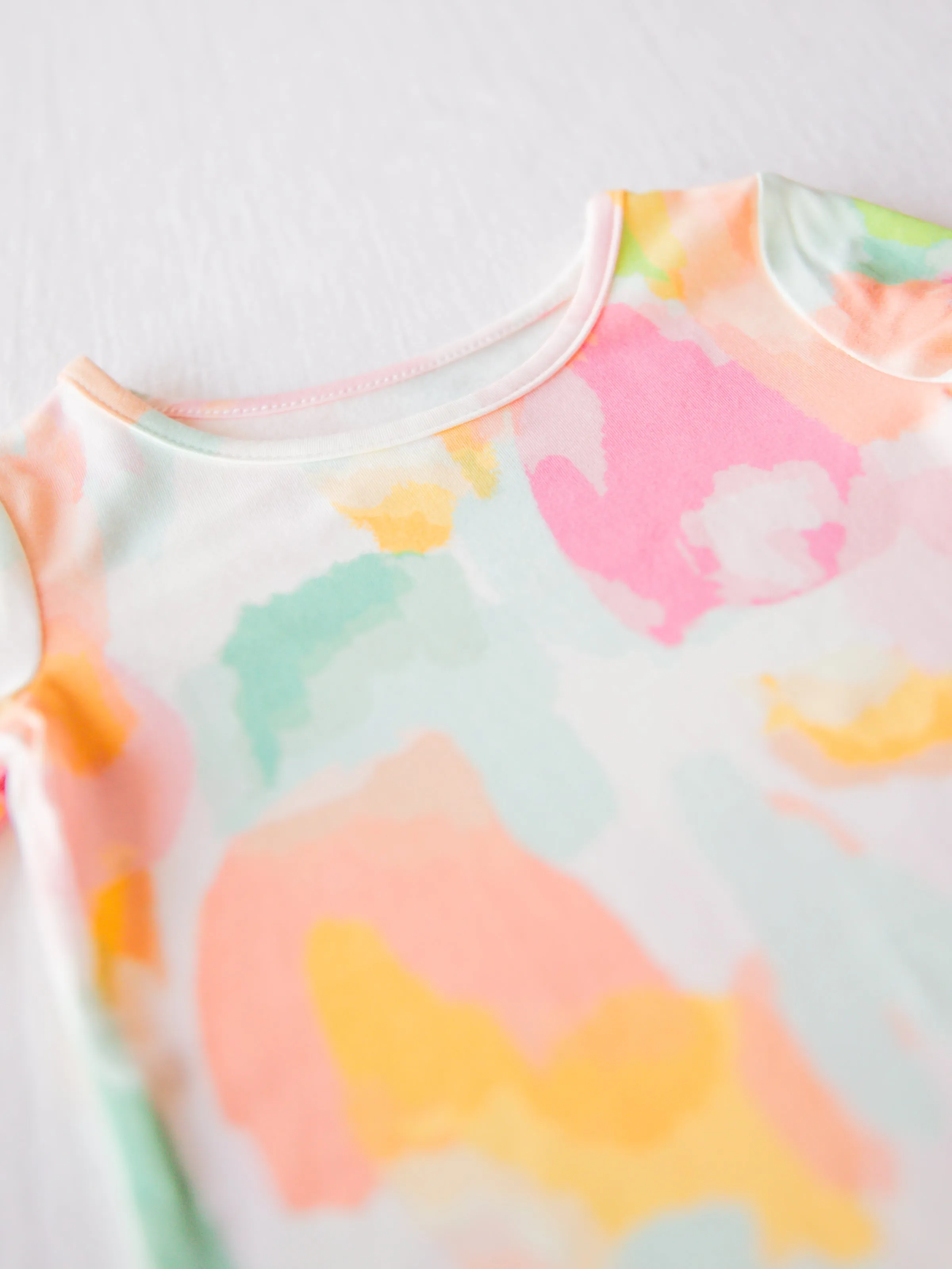 Cloud Fitted Ruffled Pajamas - Popsicle Splash