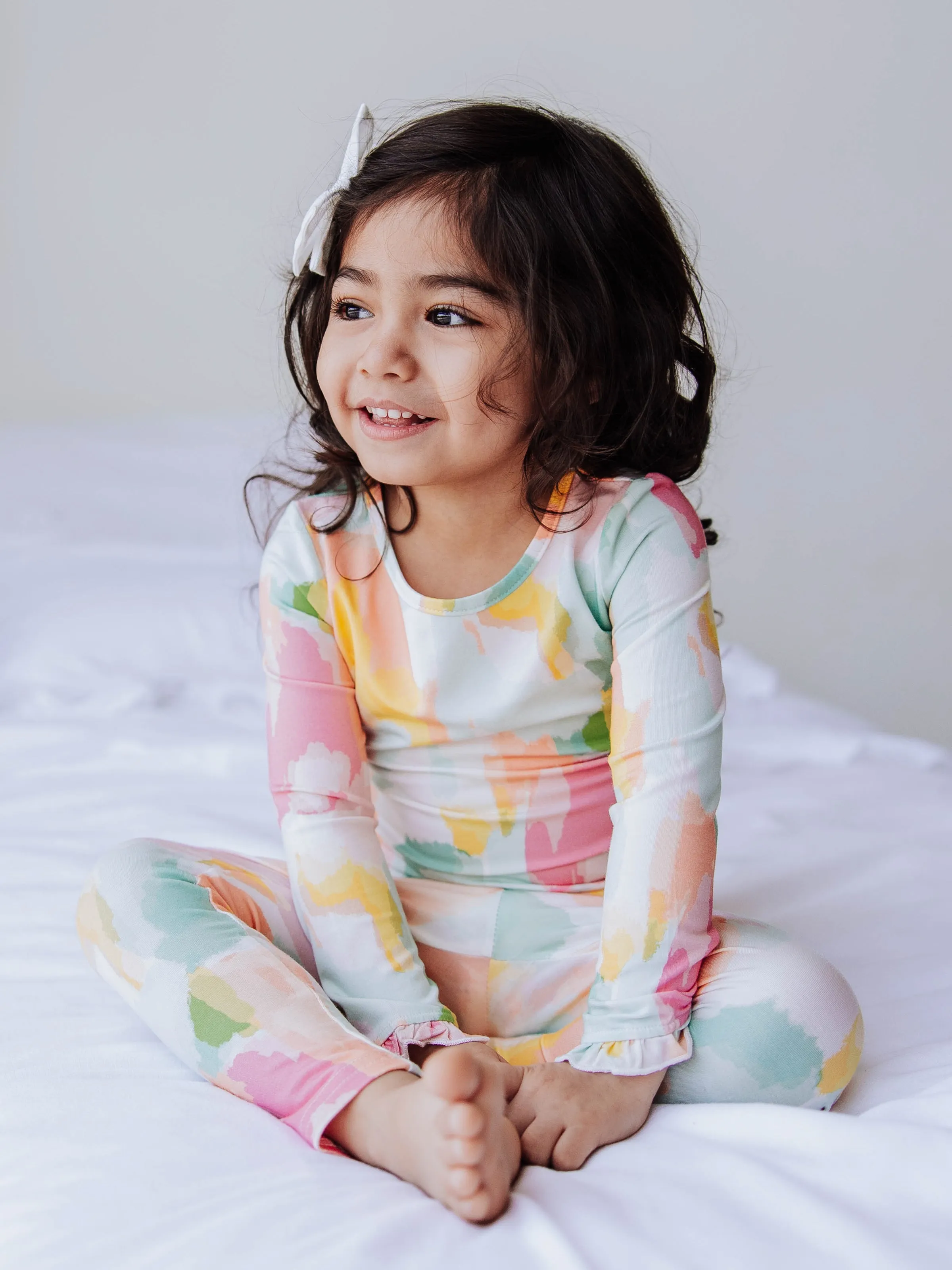 Cloud Fitted Ruffled Pajamas - Popsicle Splash