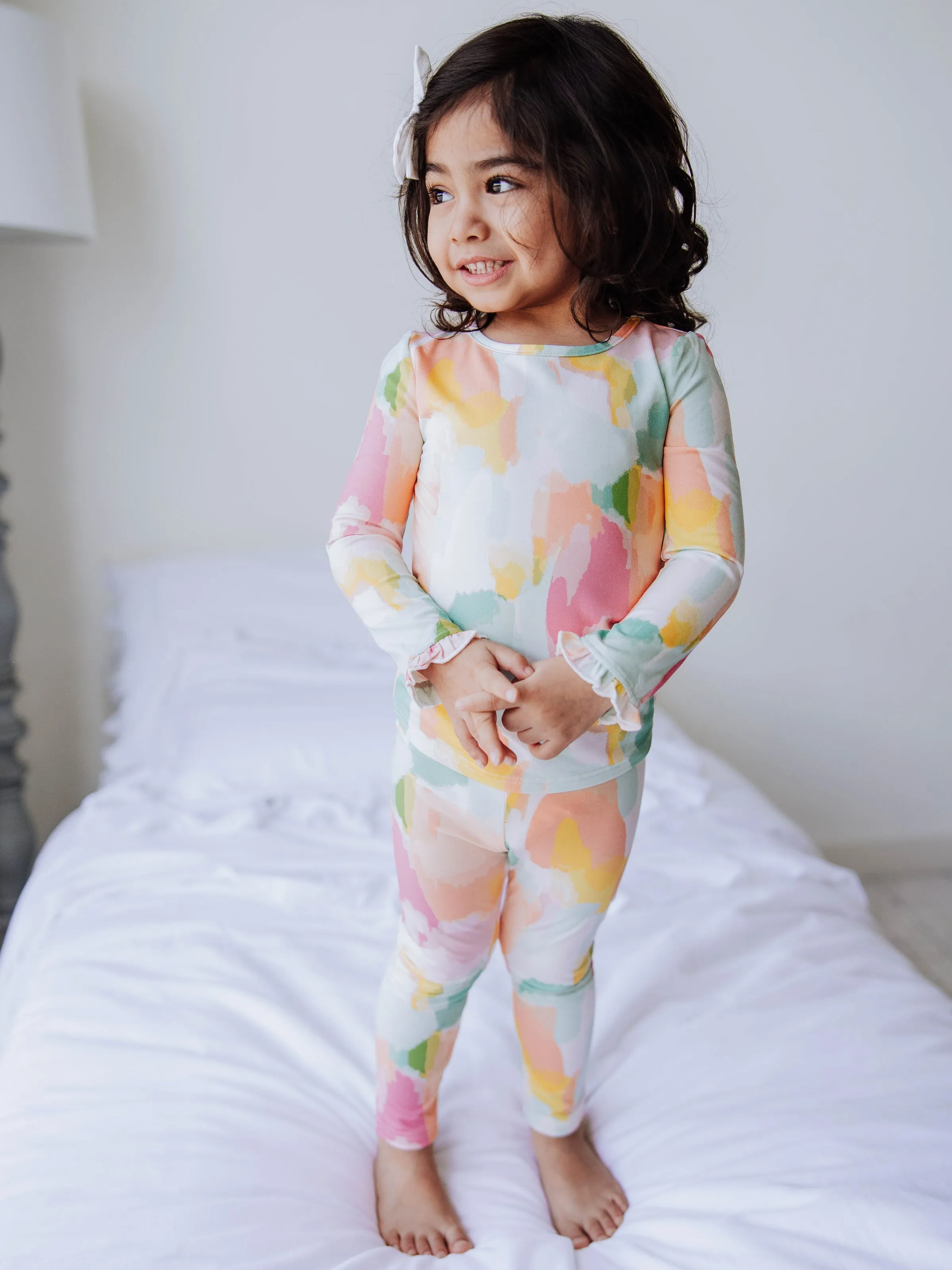 Cloud Fitted Ruffled Pajamas - Popsicle Splash