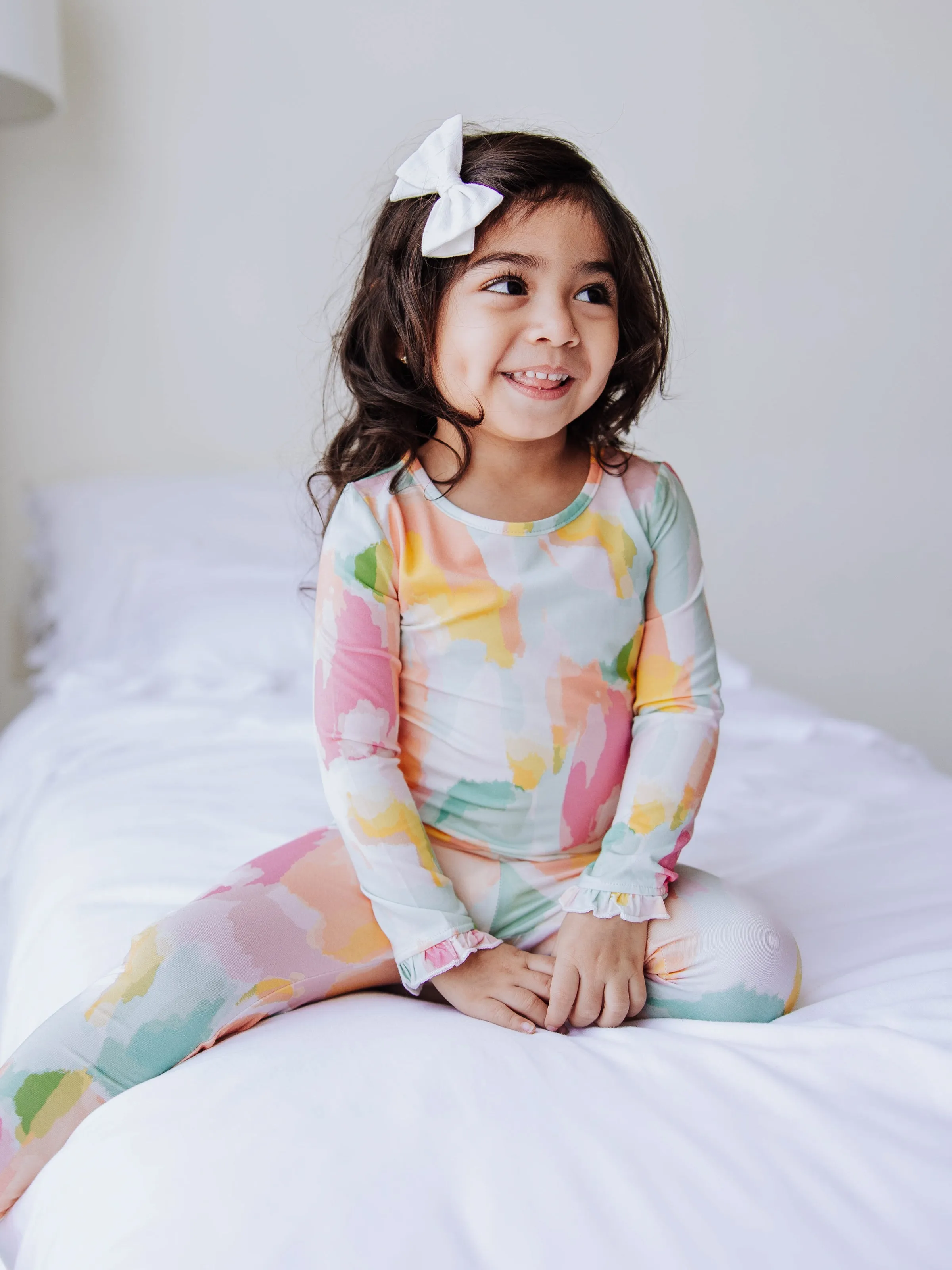 Cloud Fitted Ruffled Pajamas - Popsicle Splash