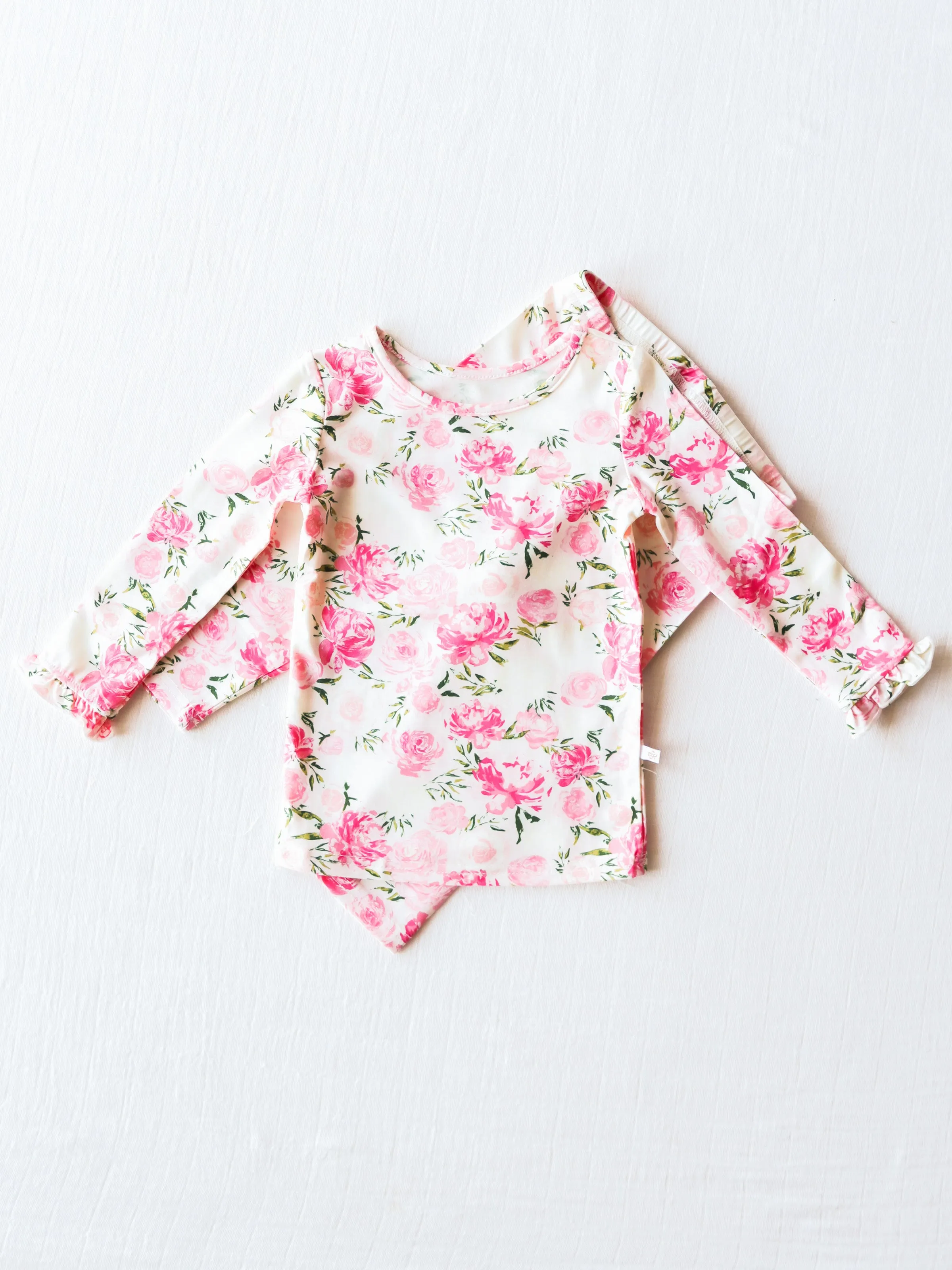 Cloud Fitted Ruffled Pajamas - Wild Roses