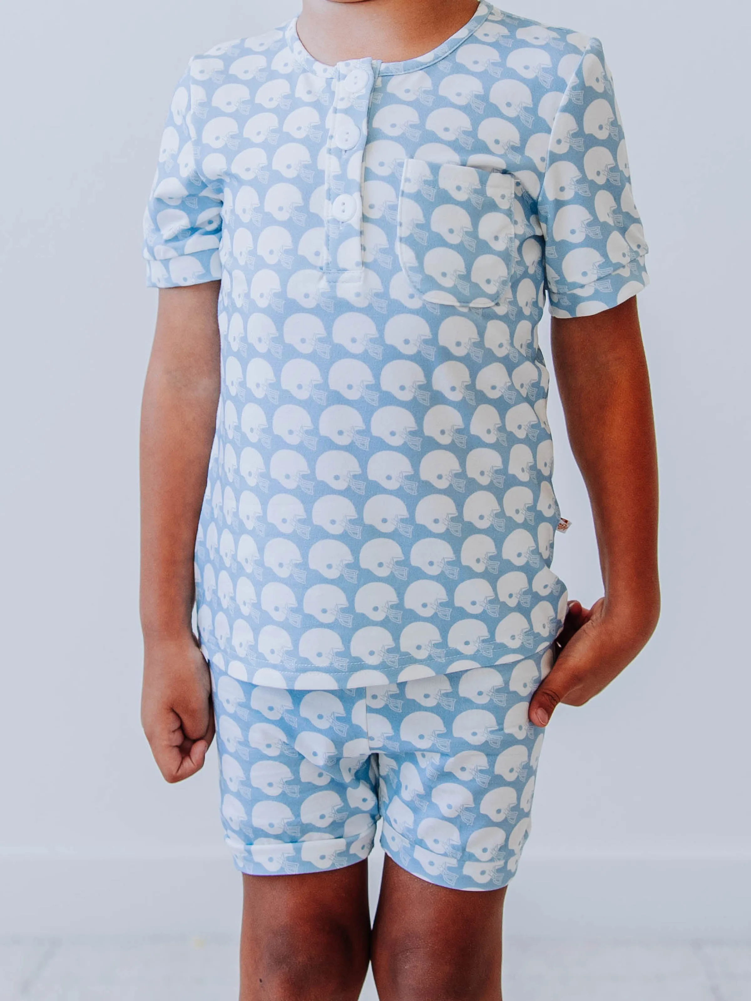 Cloud Short Set Pajamas - Come Back Carolina Blue