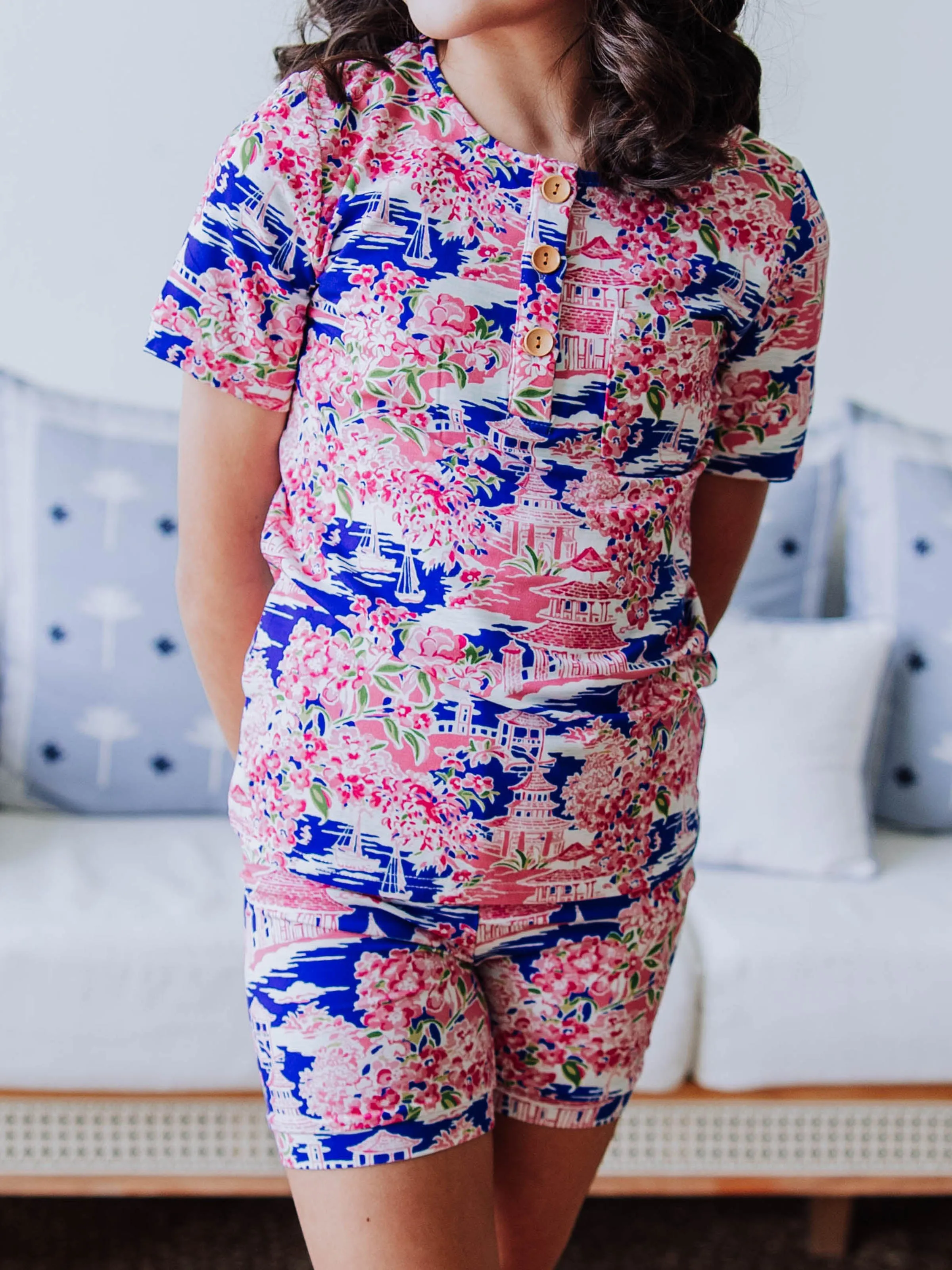 Cloud Short Set Pajamas - Floral Paradise