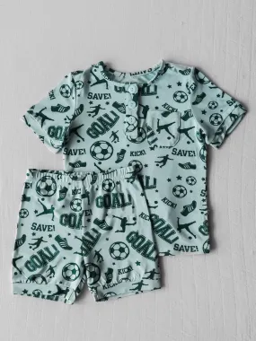 Cloud Short Set Pajamas - Kick Goal Save