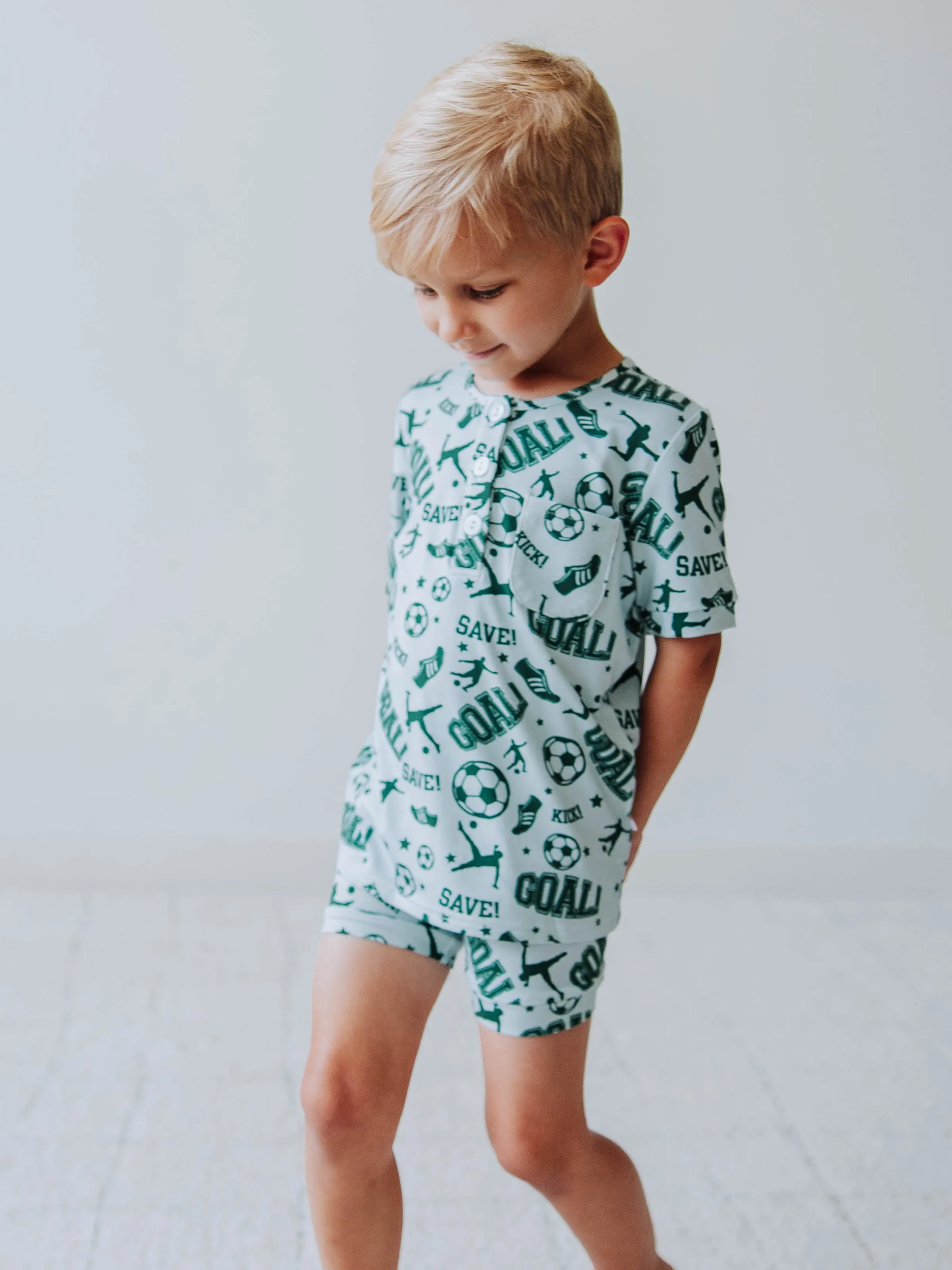 Cloud Short Set Pajamas - Kick Goal Save