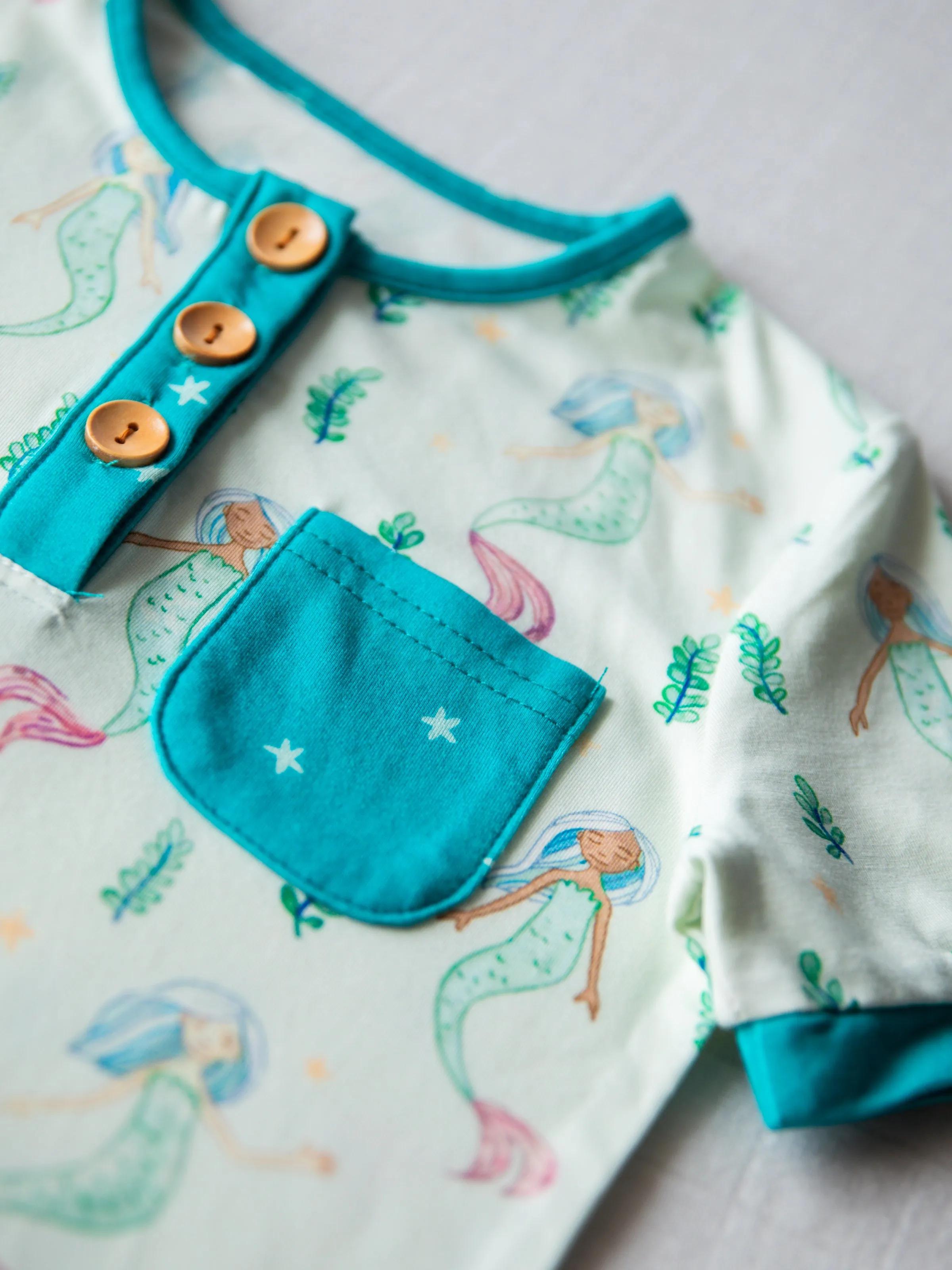 Cloud Short Set Pajamas - Mermaid Princesses