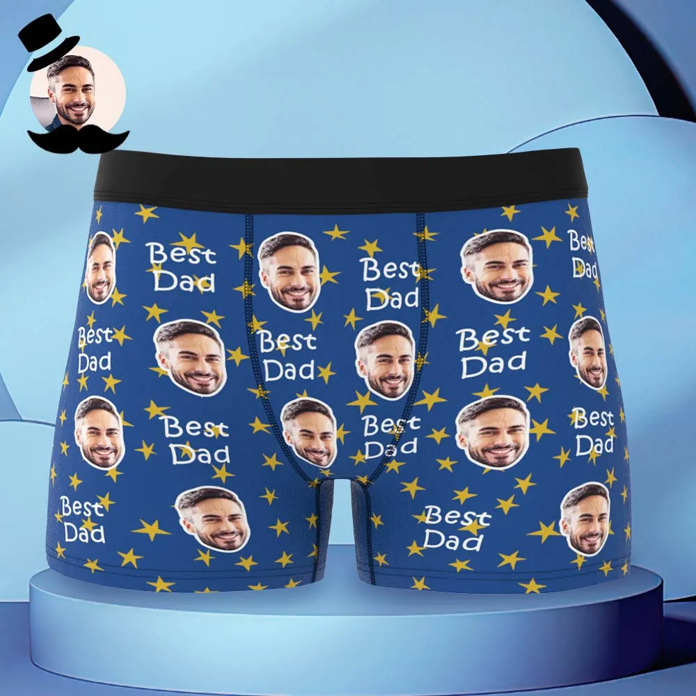 Custom Face Boxers Briefs Personalised Men's Shorts With Photo - For Best Dad