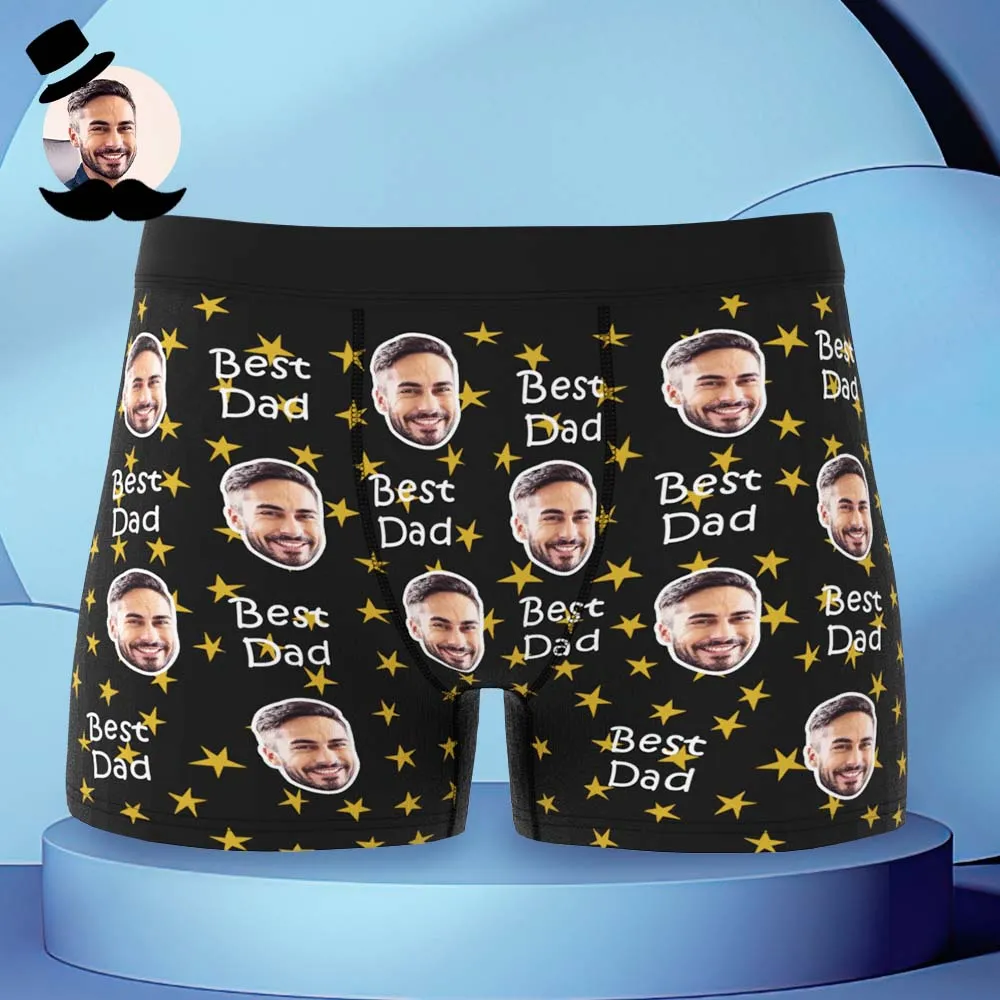 Custom Face Boxers Briefs Personalised Men's Shorts With Photo - For Best Dad