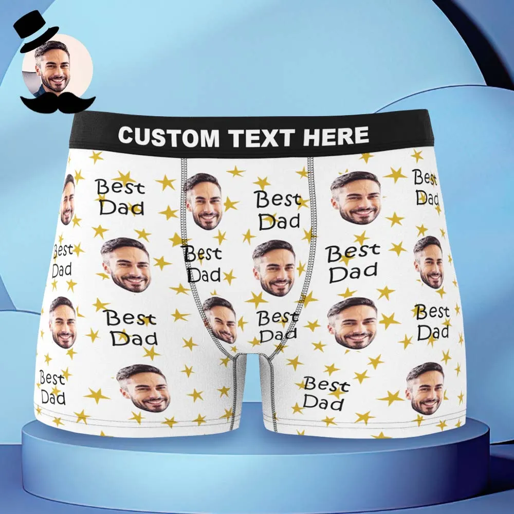 Custom Face Boxers Briefs Personalised Men's Shorts With Photo - For Best Dad