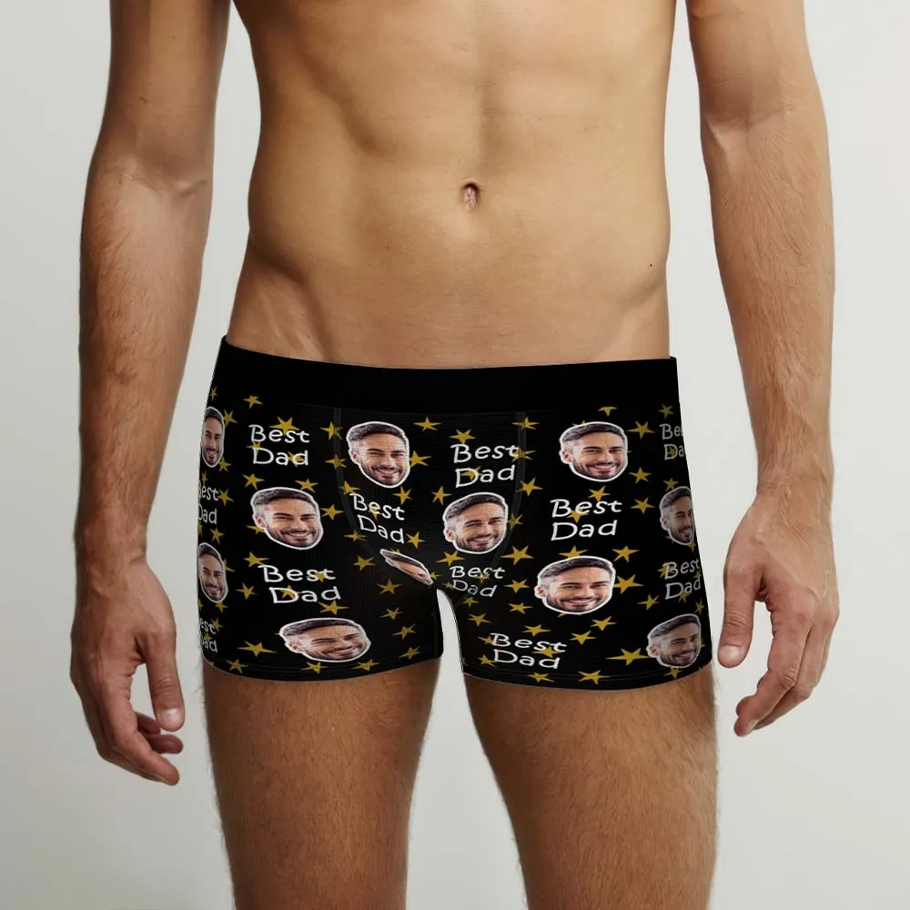 Custom Face Boxers Briefs Personalised Men's Shorts With Photo - For Best Dad