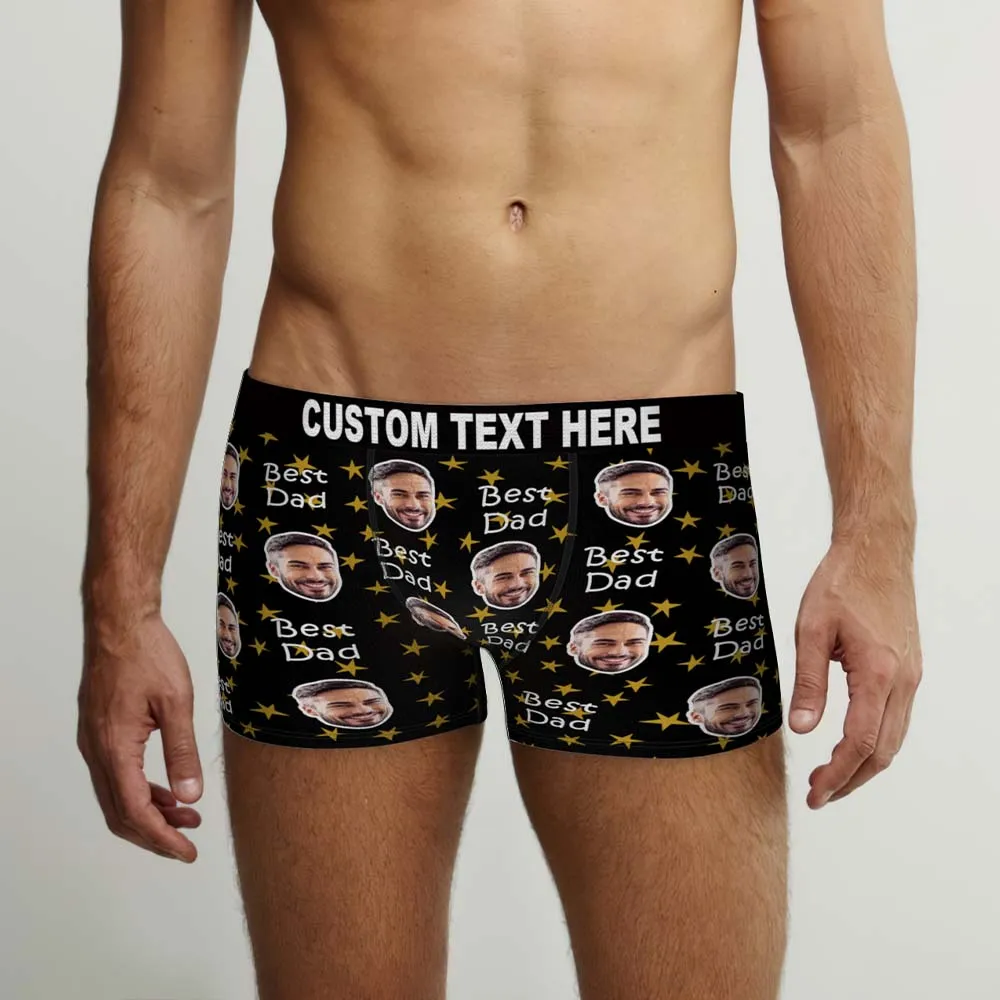 Custom Face Boxers Briefs Personalised Men's Shorts With Photo - For Best Dad