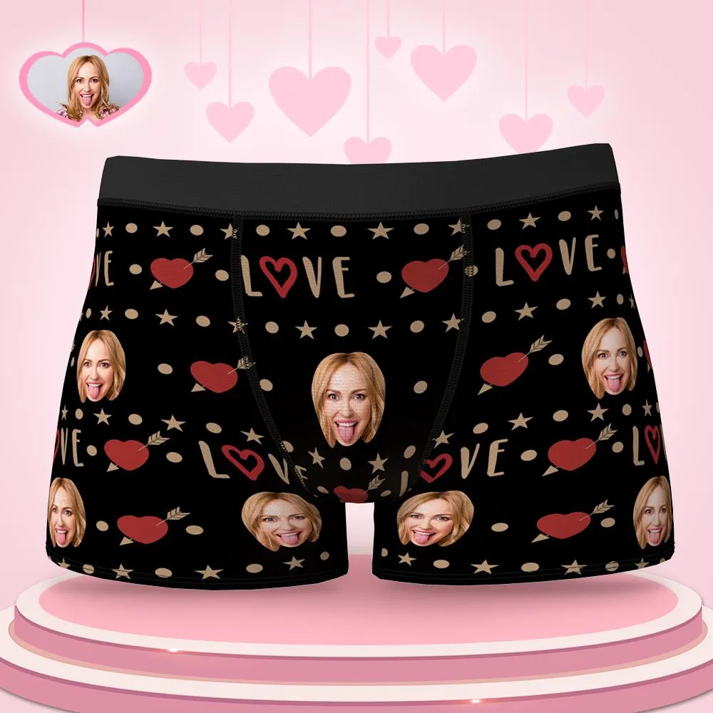 Custom Face Boxers Love Personalised Funny Naughty Underwear Gift For Boyfriend