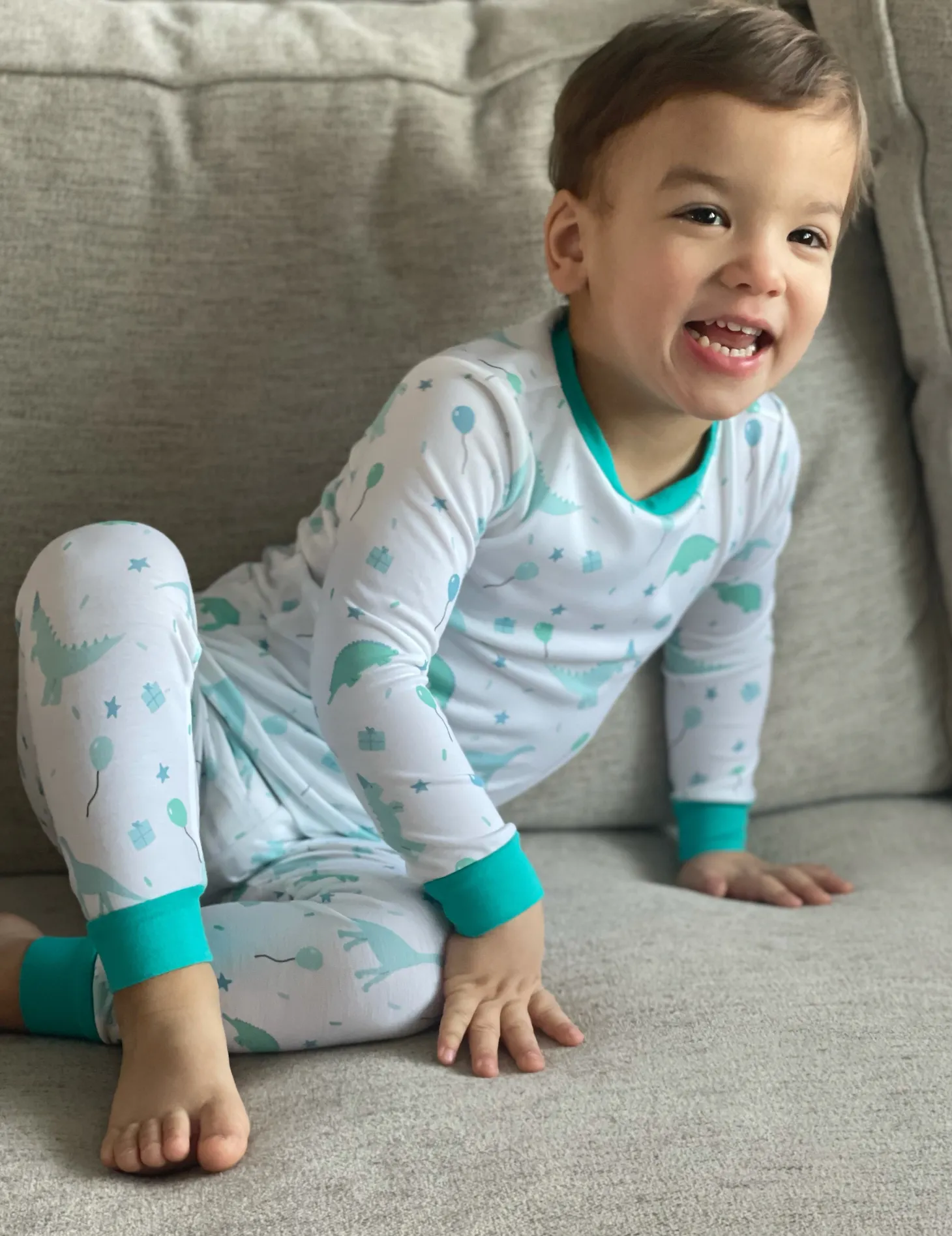 Dinosaur Party Pajamas | Blue (12M)