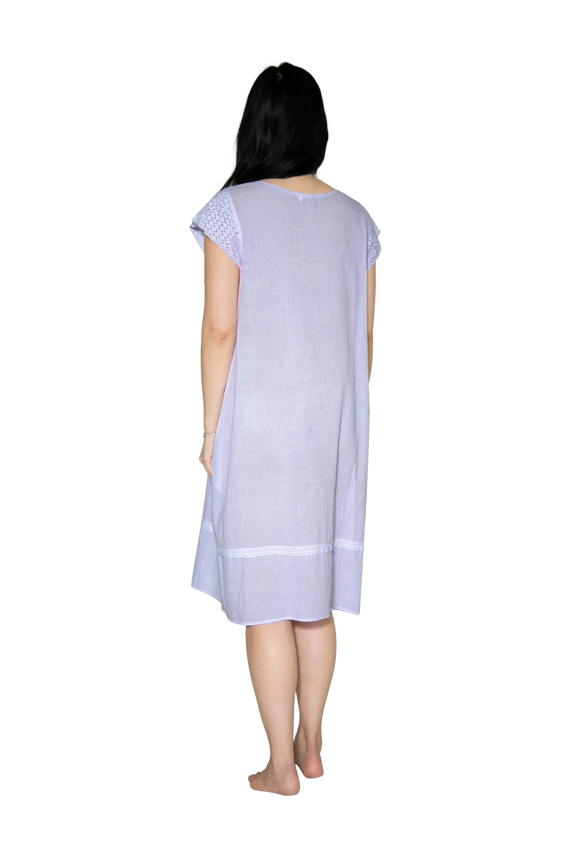 Embroidered Cotton Gauze Nightgown