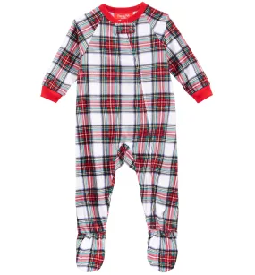 Family Pajamas Baby's Stewart Plaid Footed Pajamas, White, 24Months