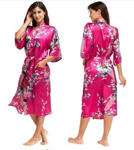 Floral Silk Kimono Nightgown