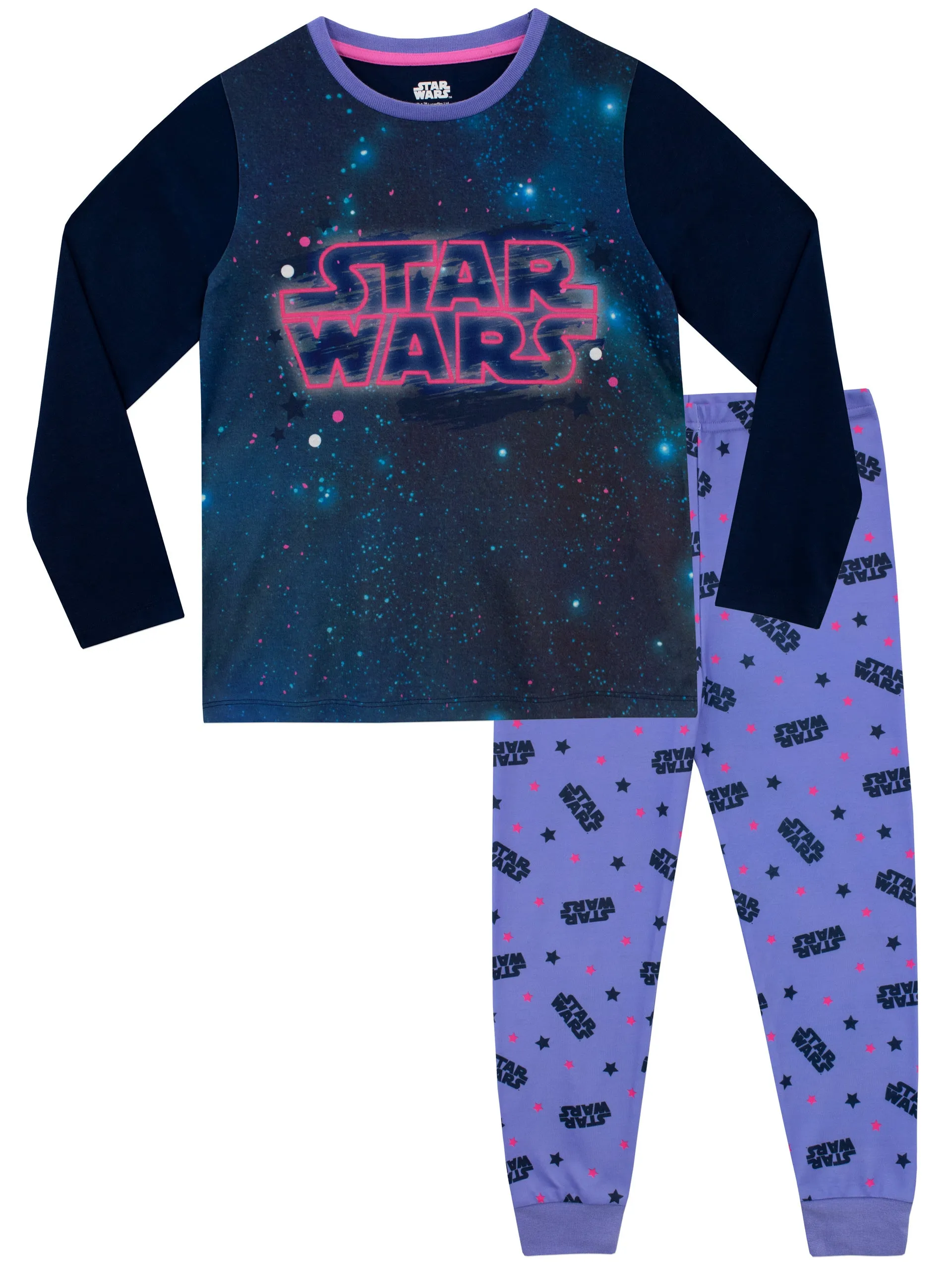 Adorable Girls Star Wars Pajama Set - Cozy & Fun Sleepwear for Young Fans