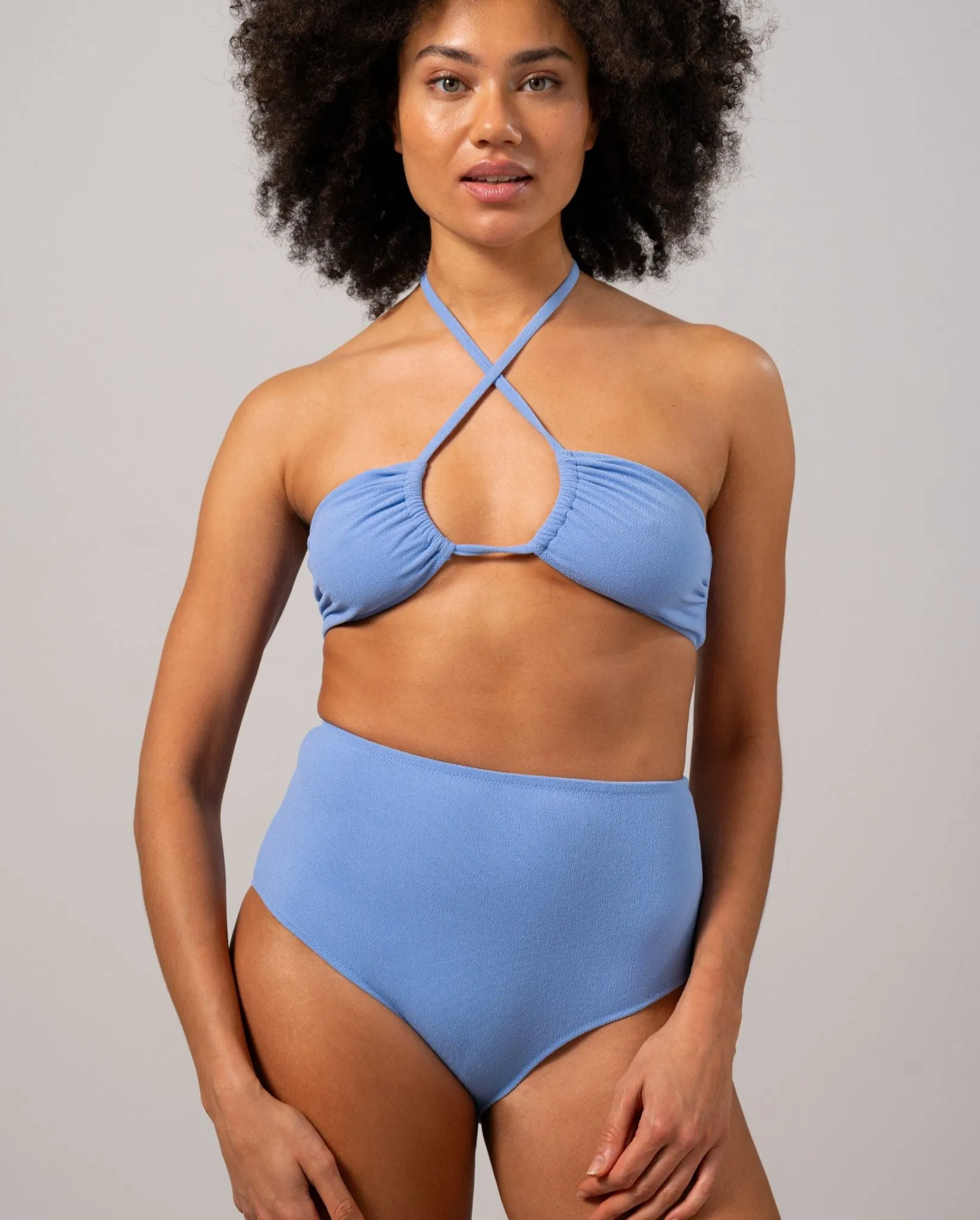 Highwaist Bikini Briefs Light Blue