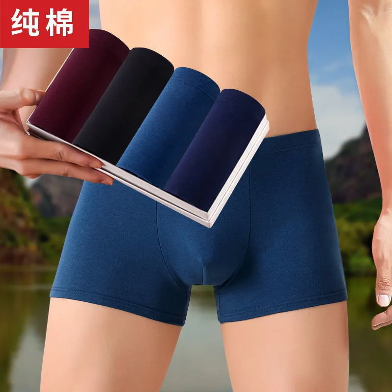 INSTOCK-4 pairs of men's cotton underwear, men's boxer briefs,