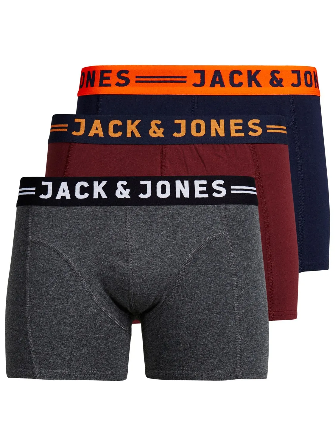 Jack & Jones JACLICHFIELD 3 Pack Boxers -BURGUNDY