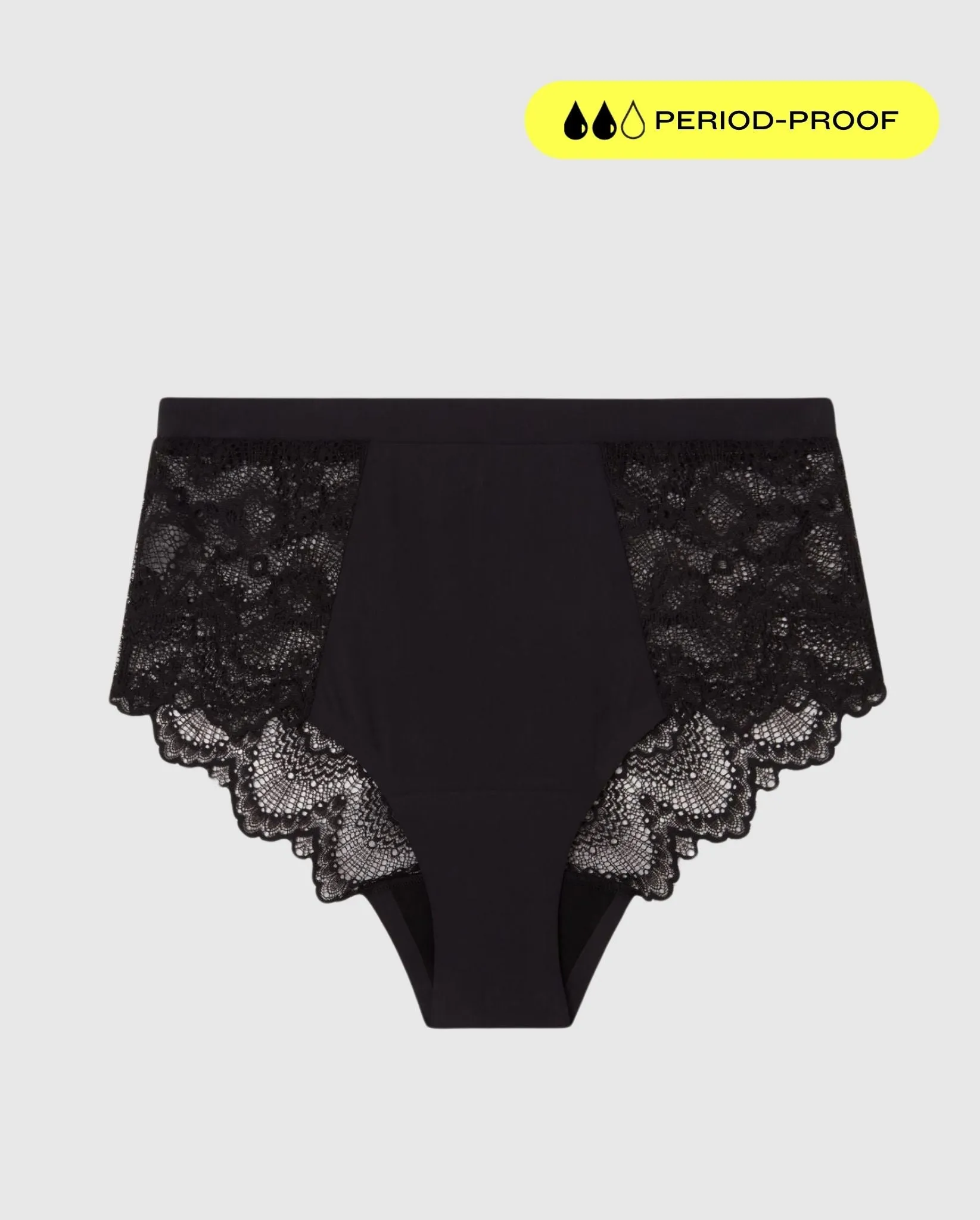 Lace Period Highwaist Briefs Black