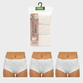 Ladies 3PK Lace Front Briefs