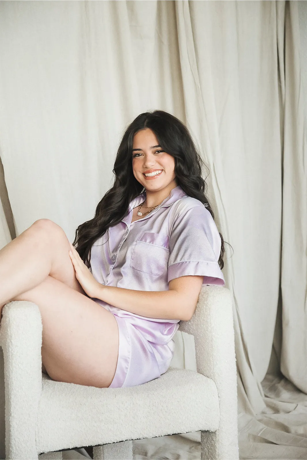 Lavender Satin Pajamas