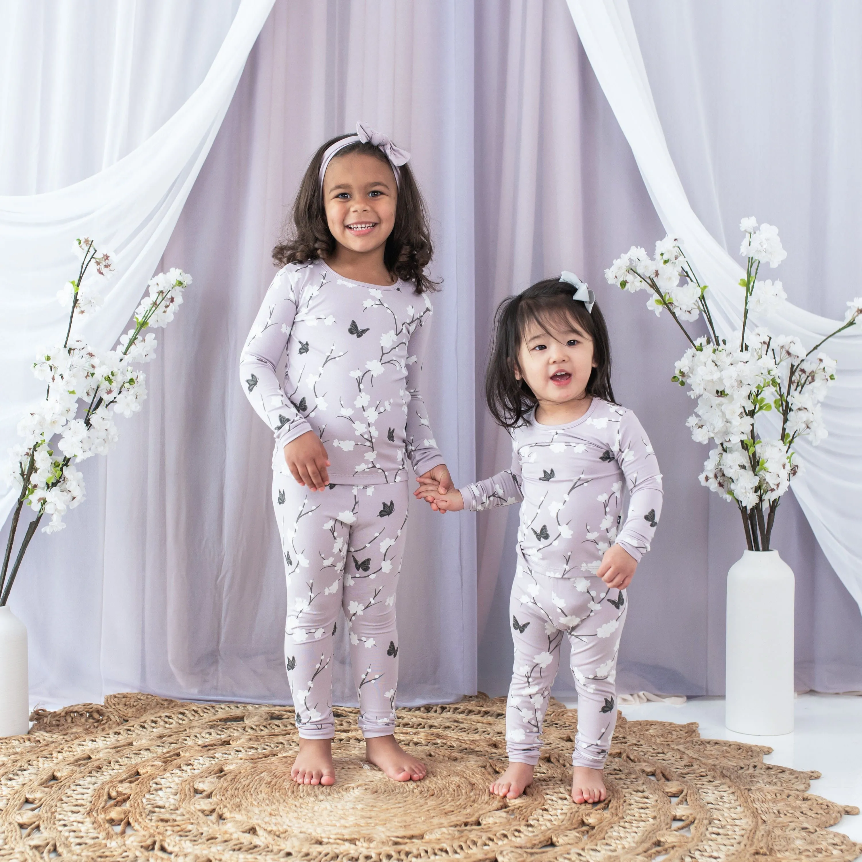 Long Sleeve Pajamas in Cherry Blossom