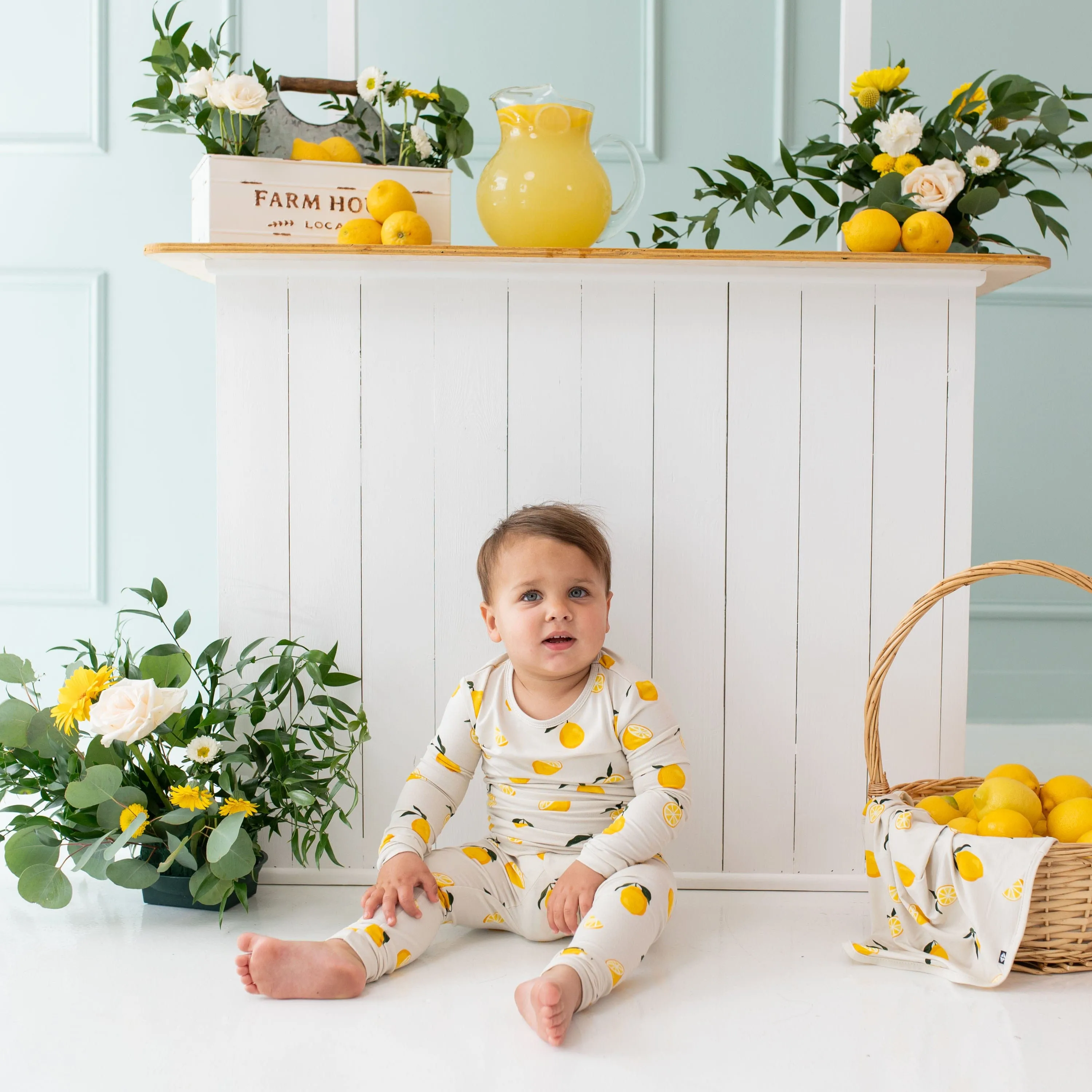 Long Sleeve Pajamas in Lemon