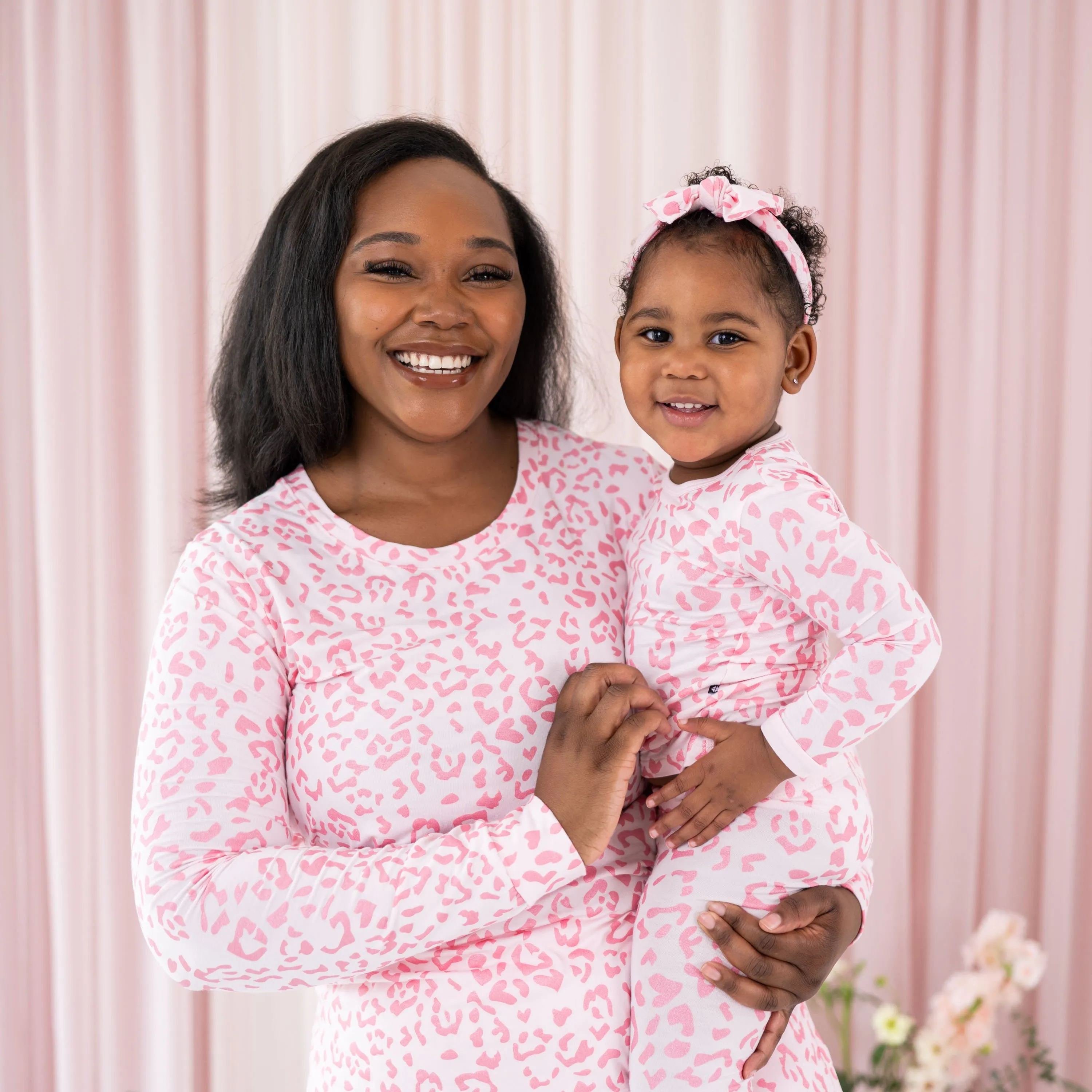 Long Sleeve Pajamas in Sakura Leopard